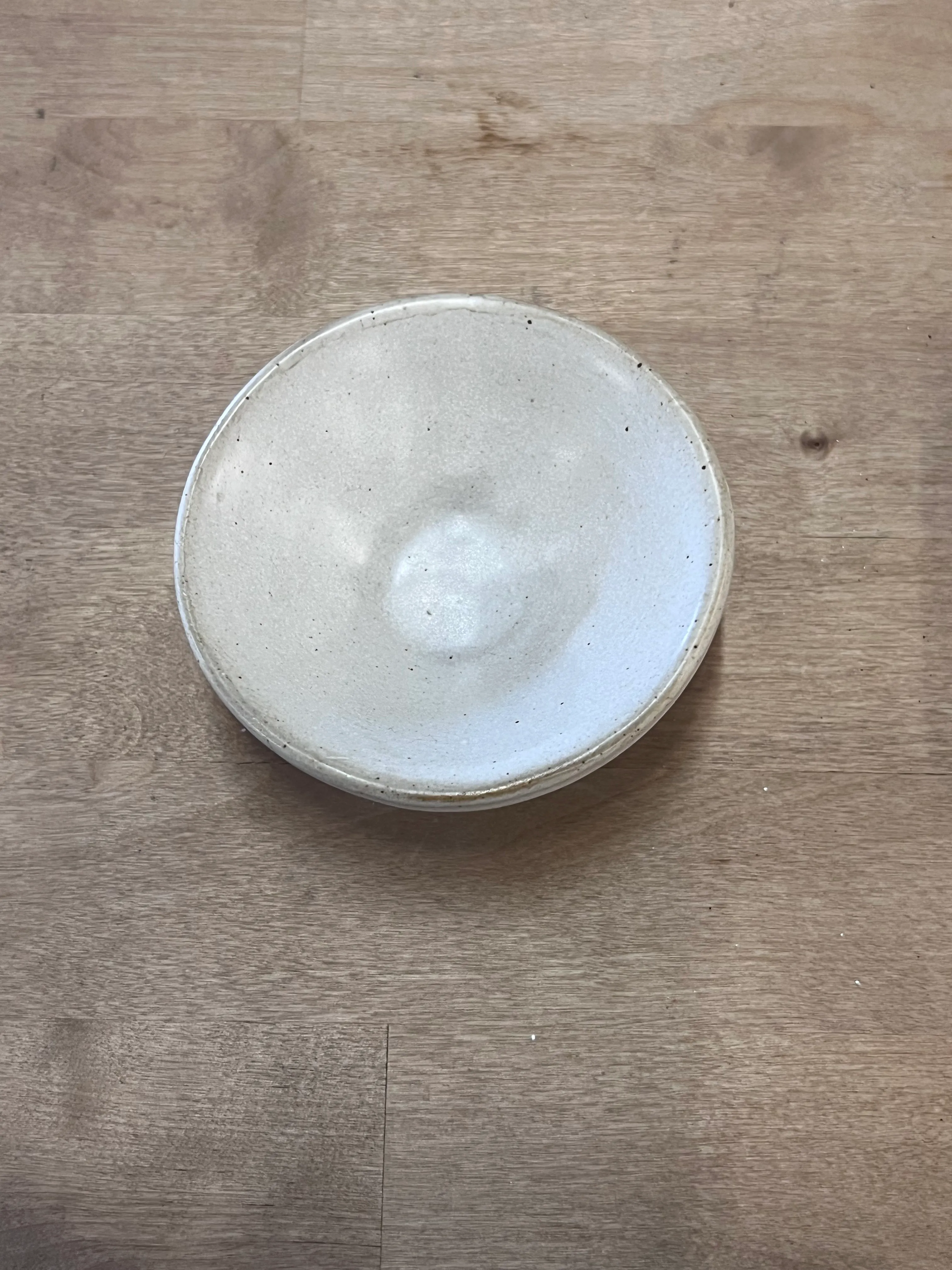 Off white, grey salt dish 