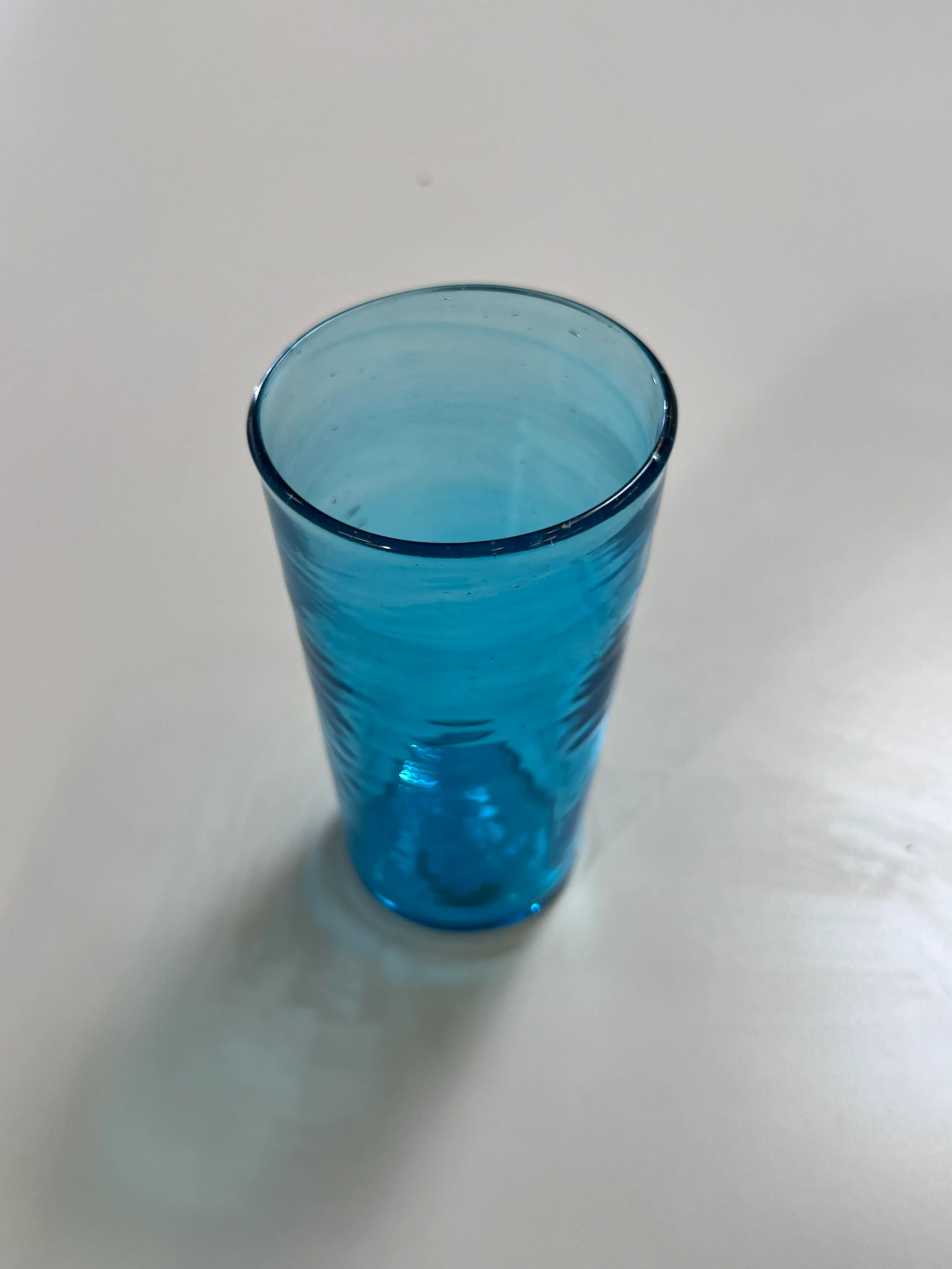 Blue handblown glass tumbler