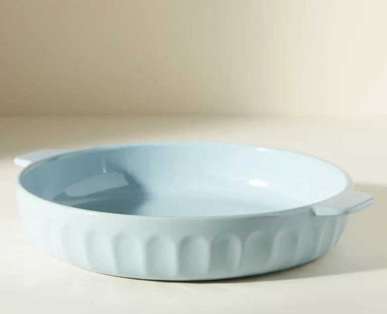 Stoneware Pie Dish Lt Blue