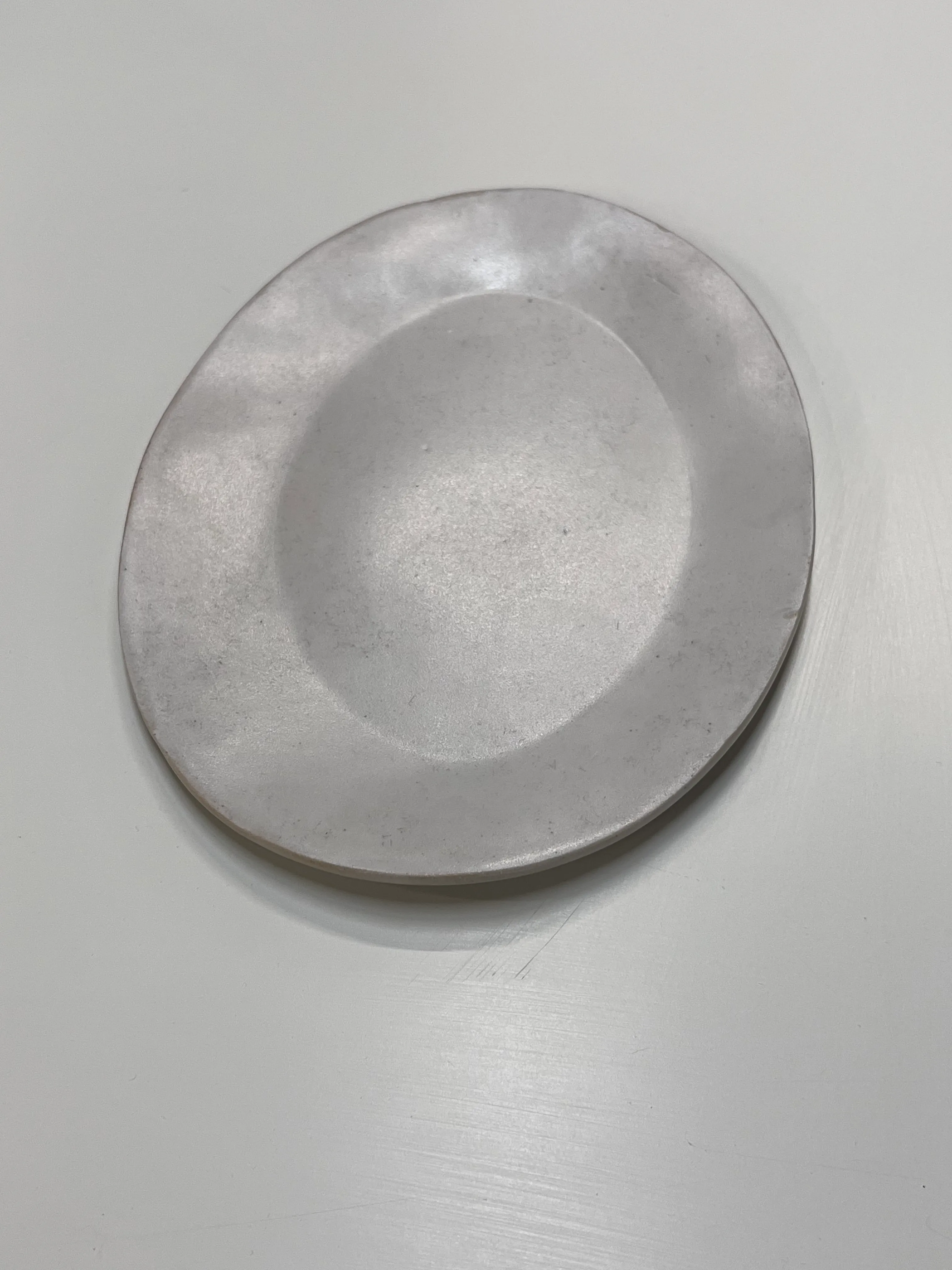 White handmade glossy oval platter