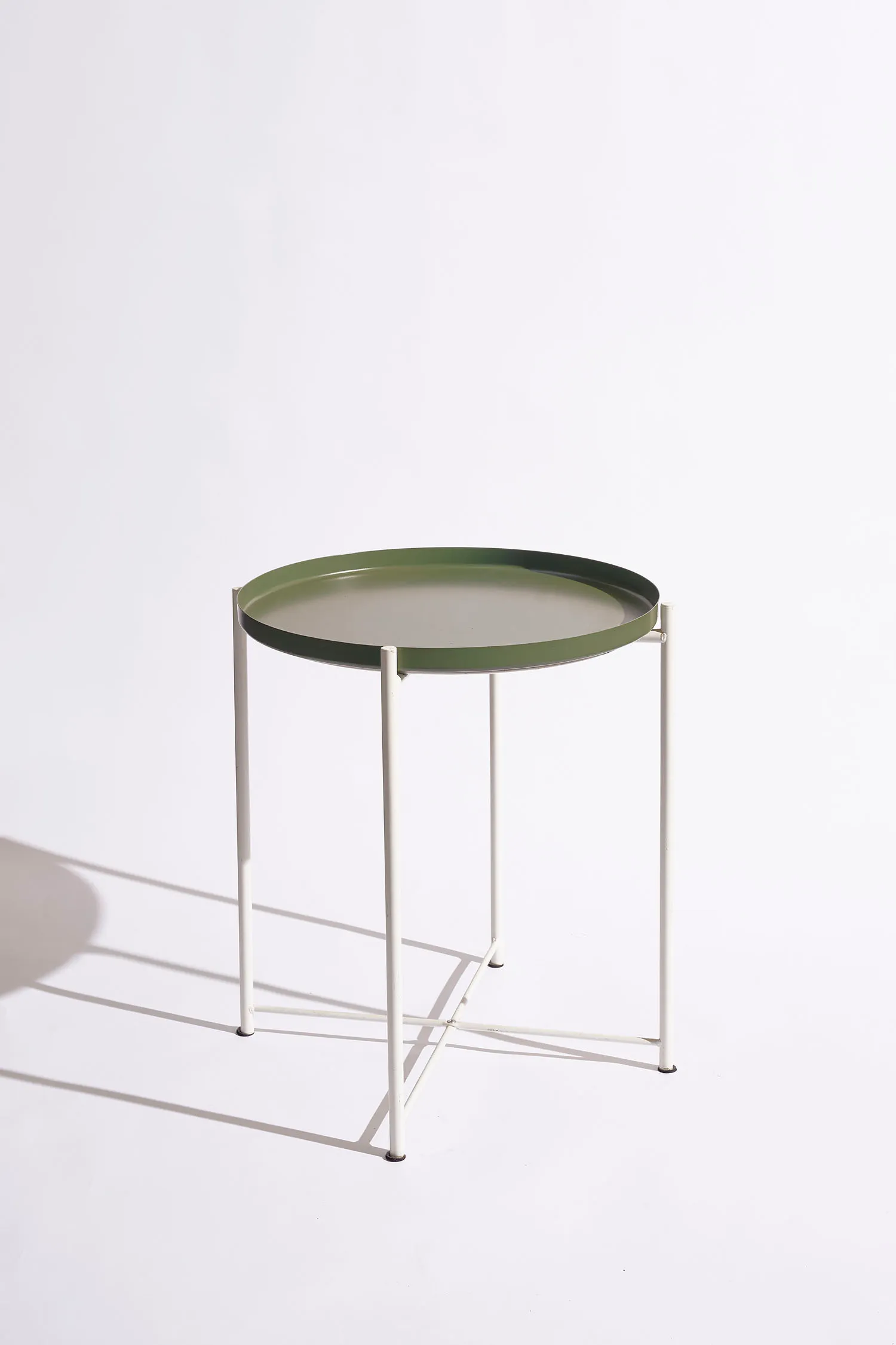 Green Side Table Side White Legs