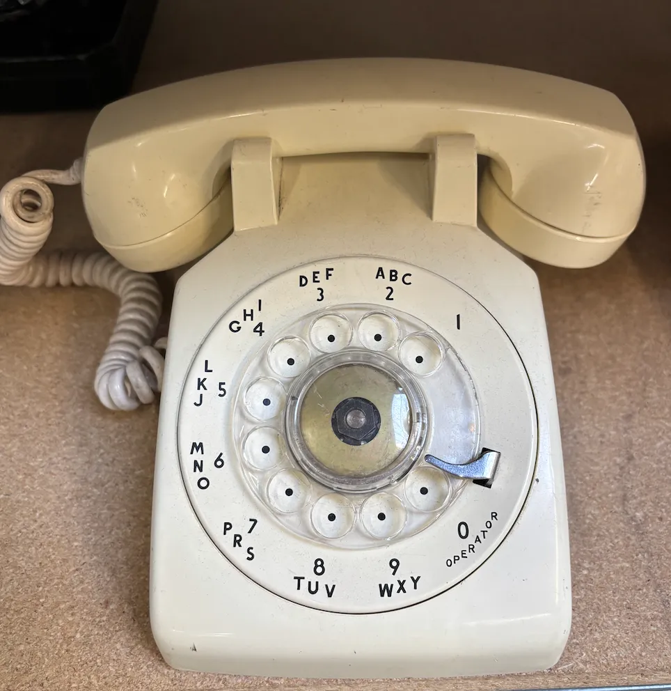 White Rotary Phone