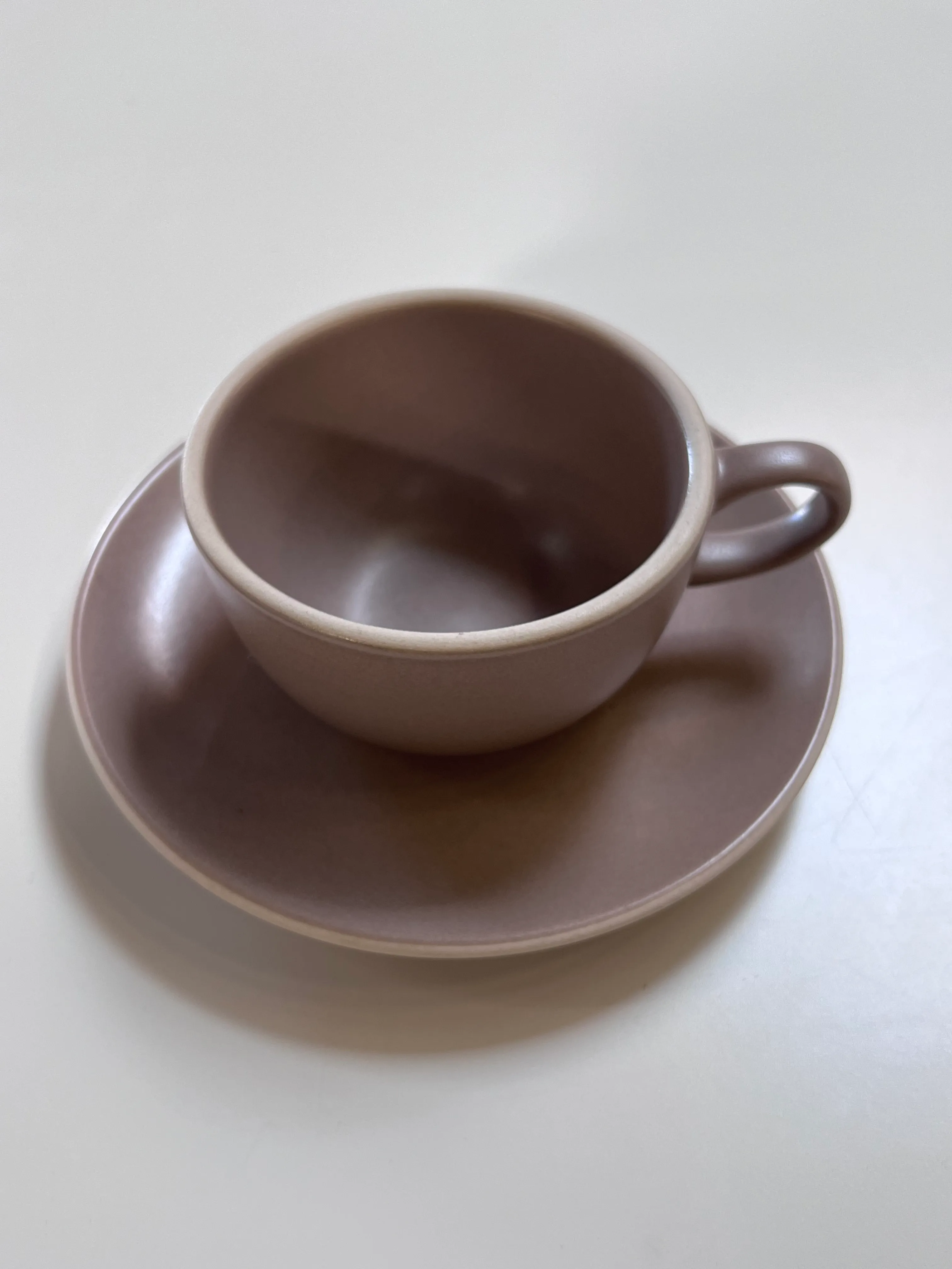 Heath grey mug and saucer set