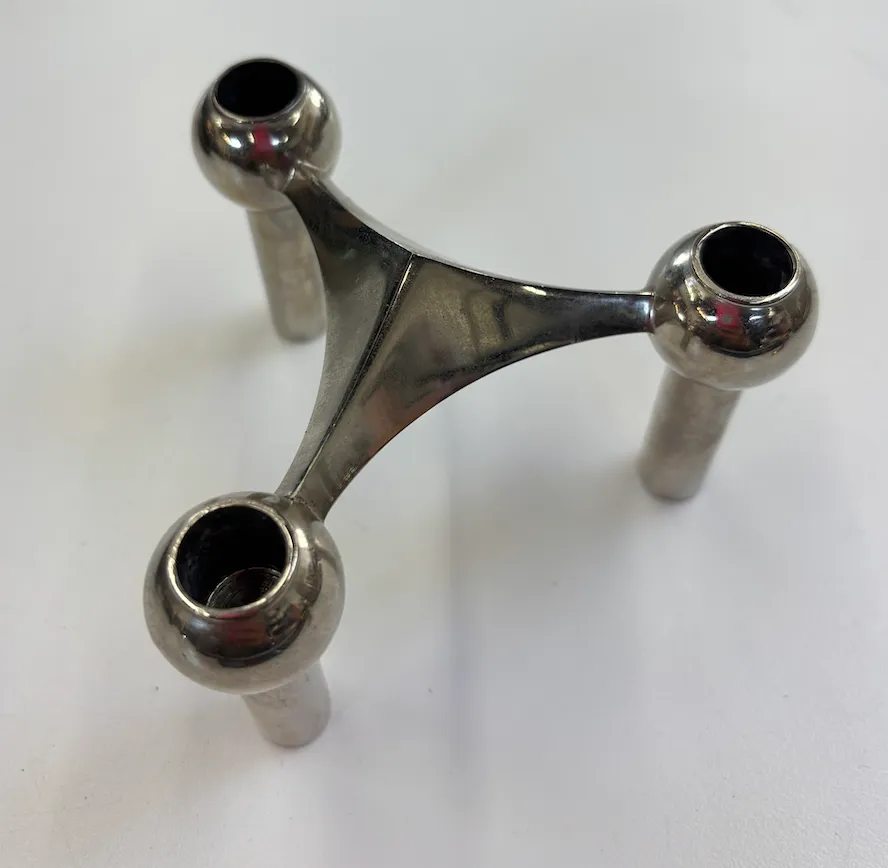 Silver Modern Candle Holder 