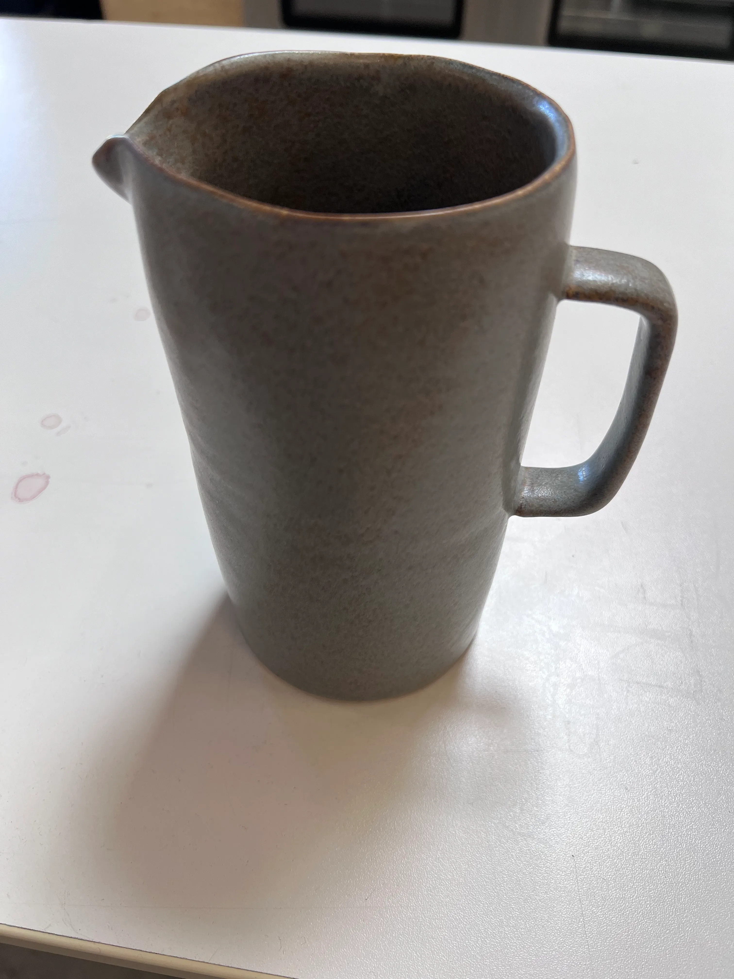 Blue/grey ceramic pitcher