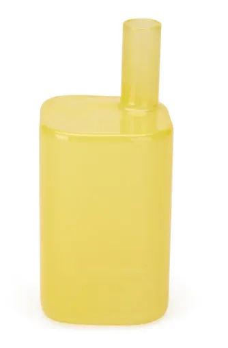 Yellow Glass Bud Vase Cityscape