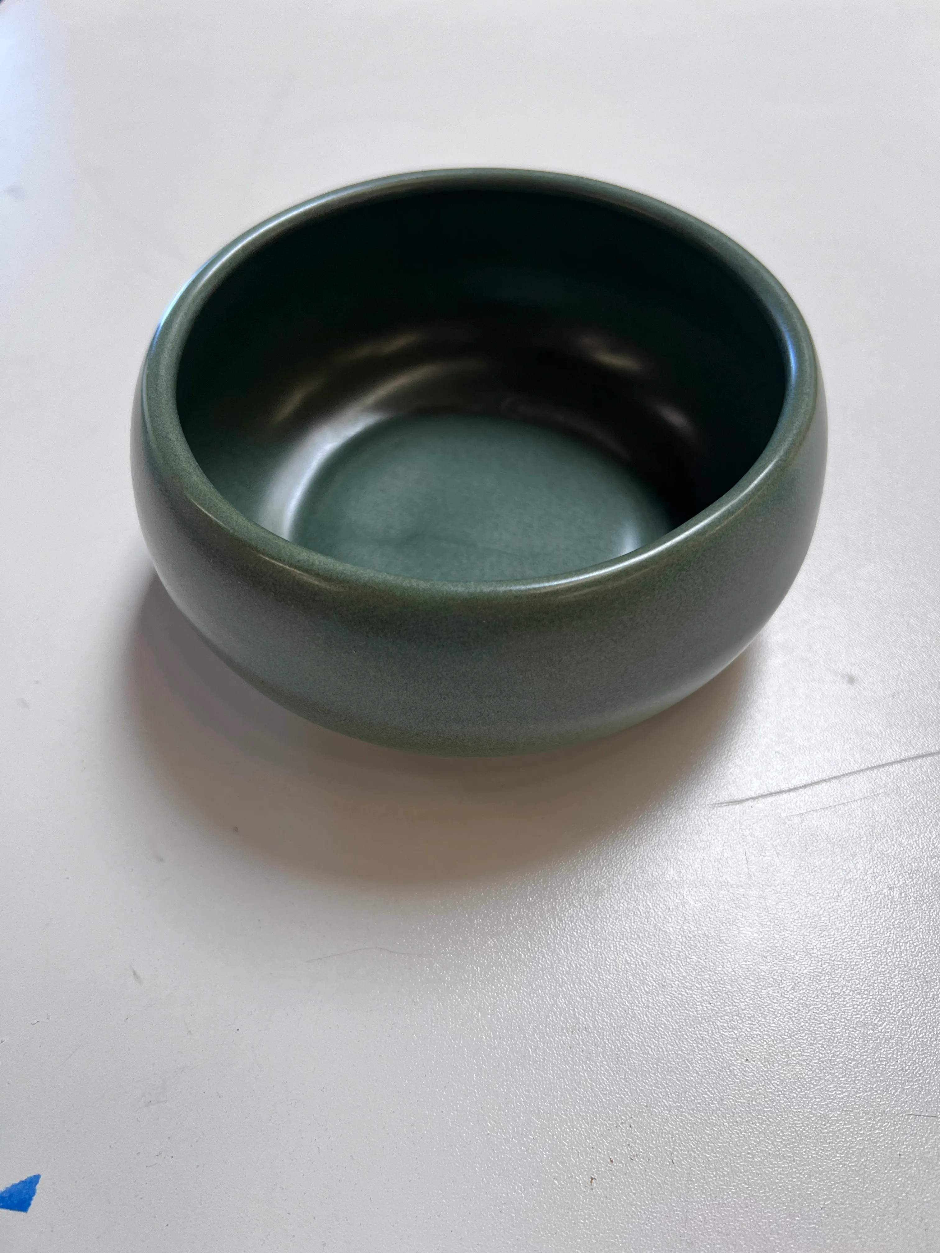 Forest green high rim bowl
