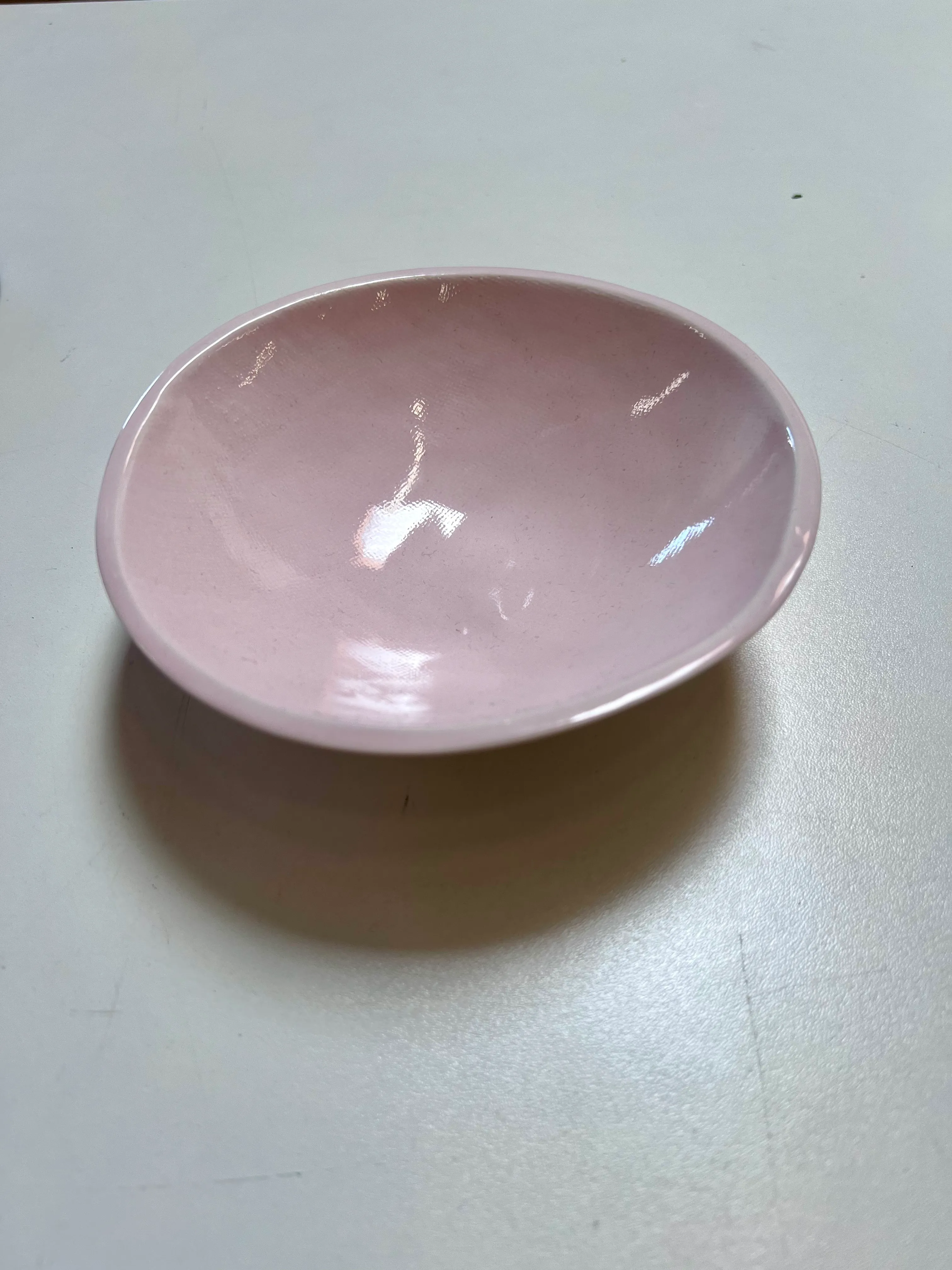Light pink glossy bowl