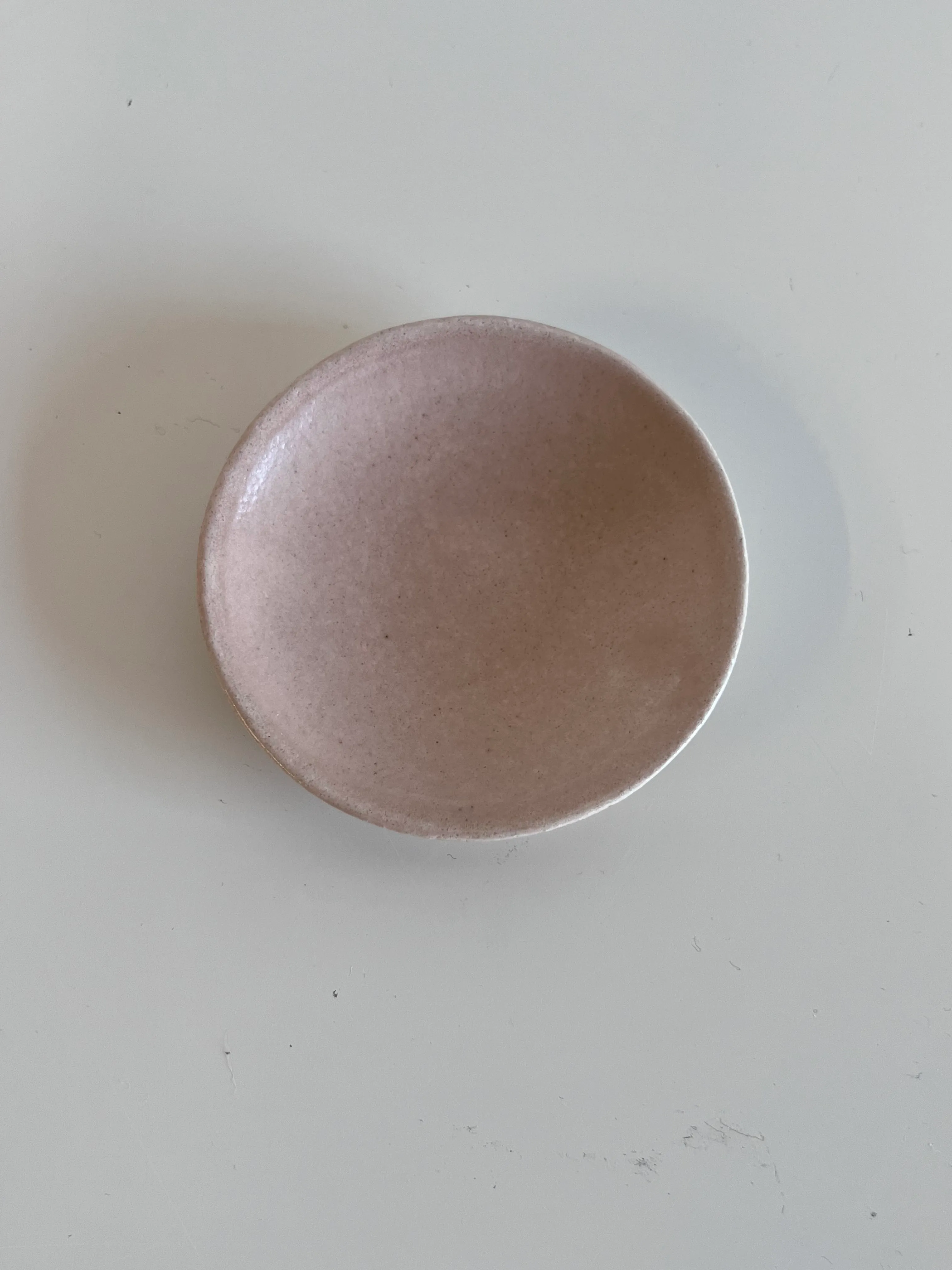 Light pink handmade salt dish