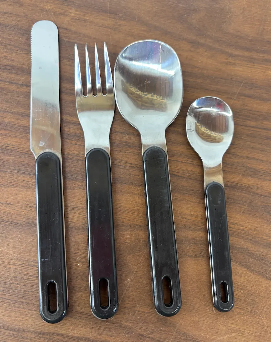 Black flatware set