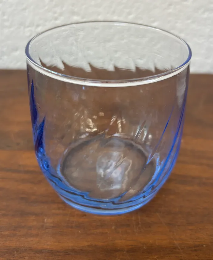 Light Blue Swirl Juice Glass