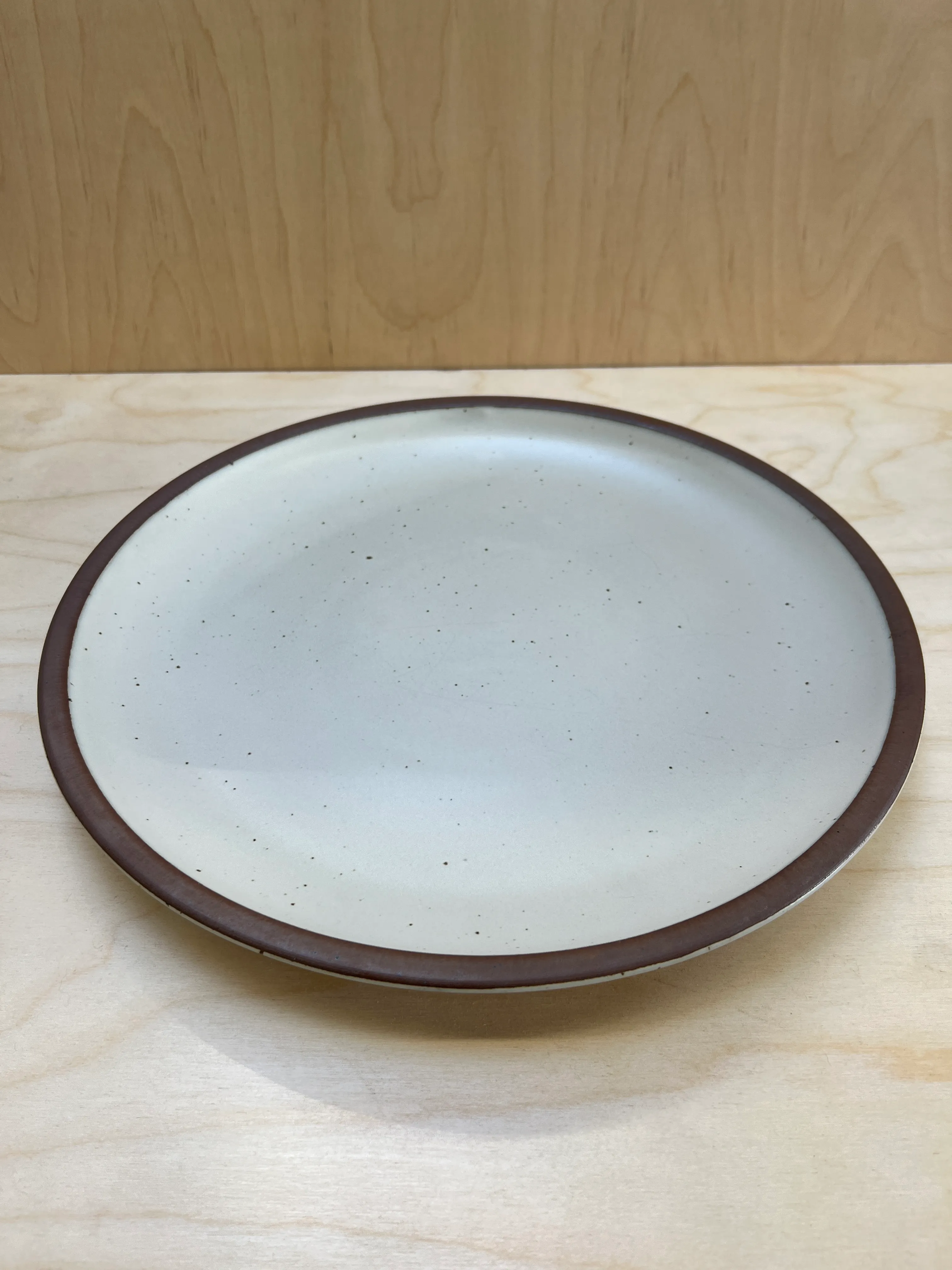 Cream Platter w/ Brown Rim