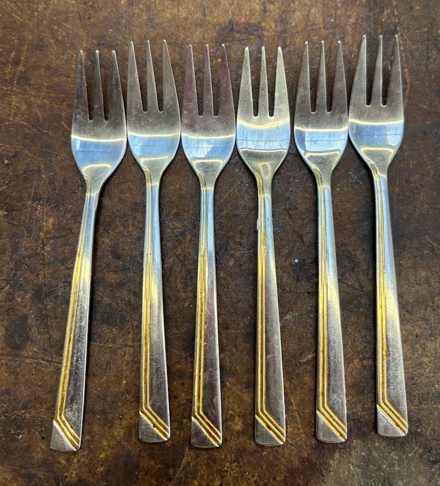 Gold Handle Cocktail Forks