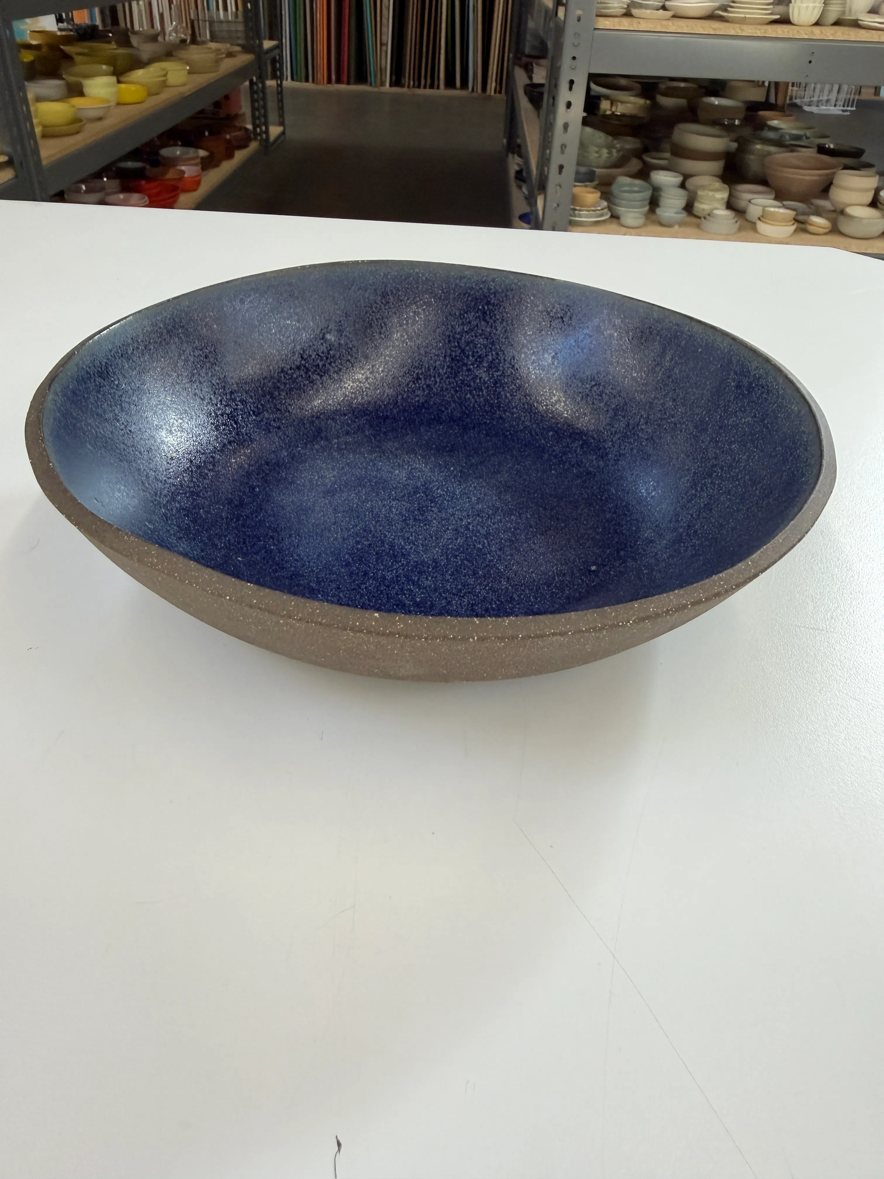 Dark Blue Bowl Brown Outside Monday