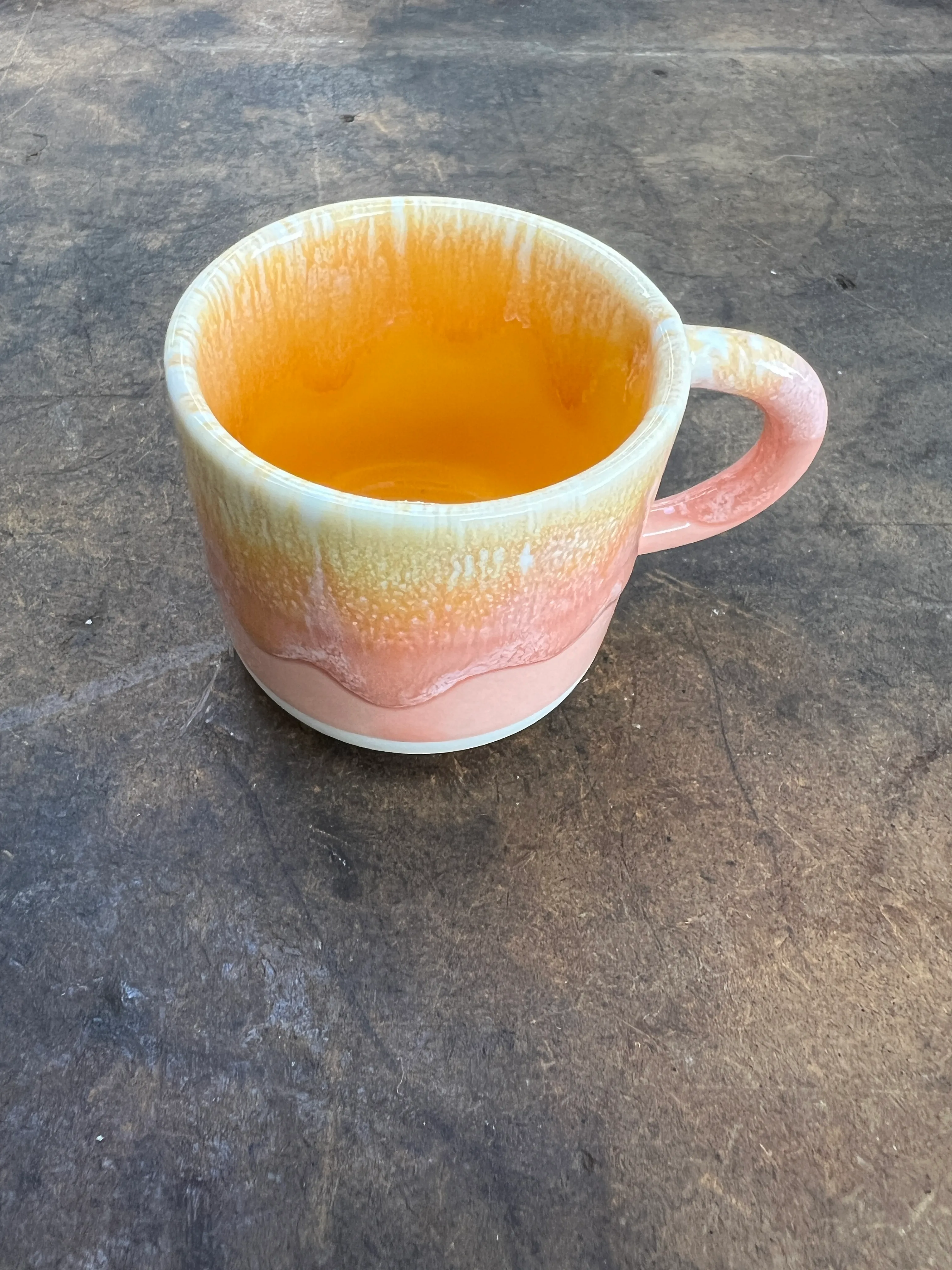 Peachy Pink Espresso Cup w/ Handle