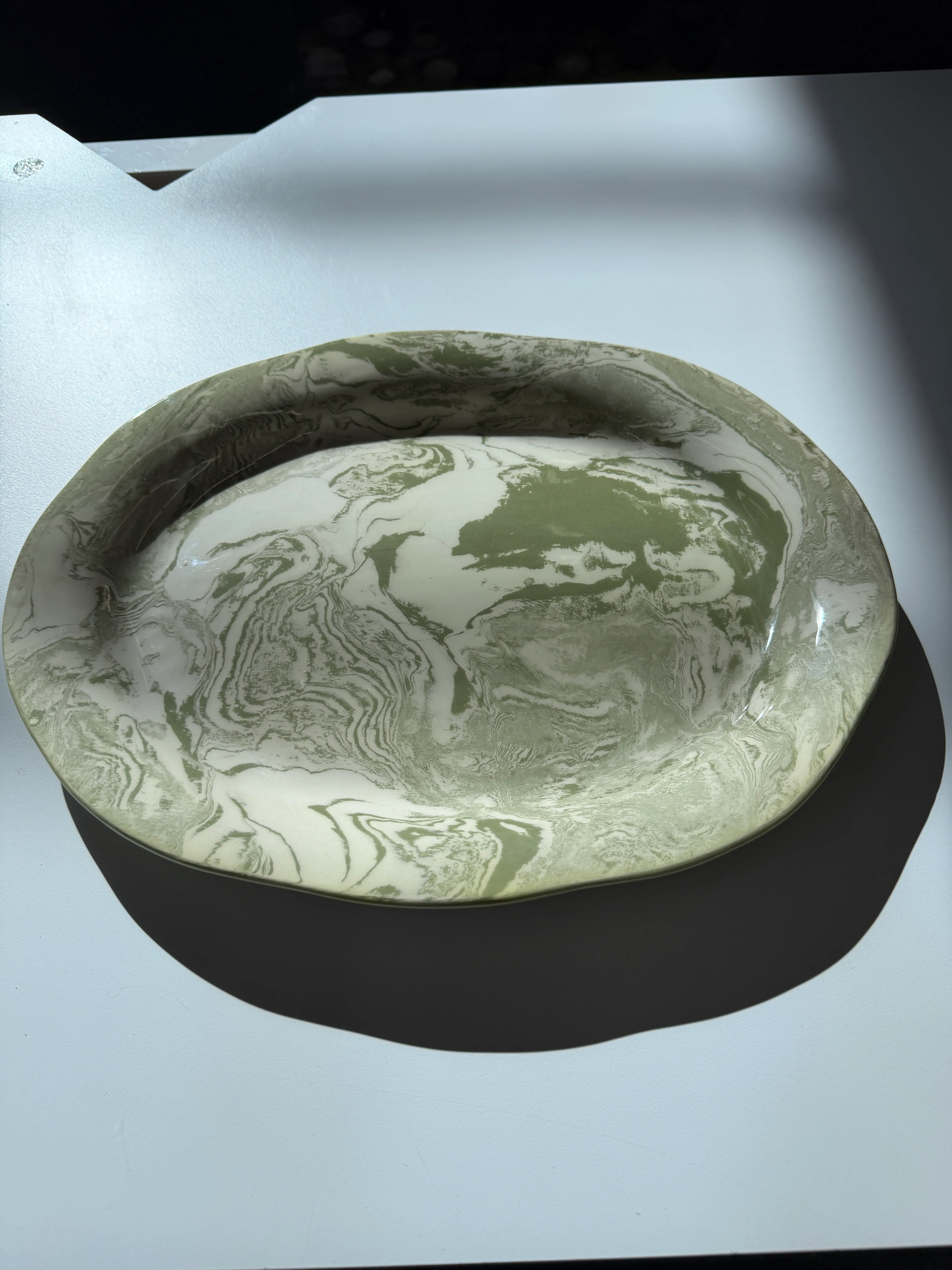 Green Swirl Platter Totem