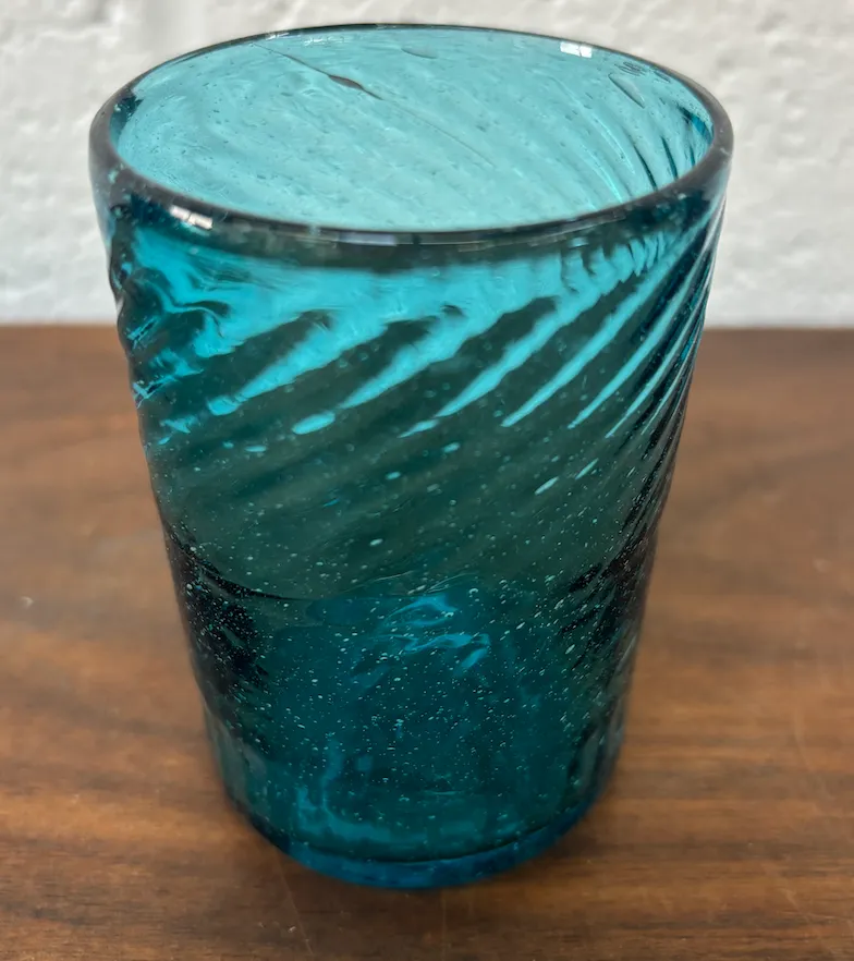 Turquoise Swirl Juice Glass
