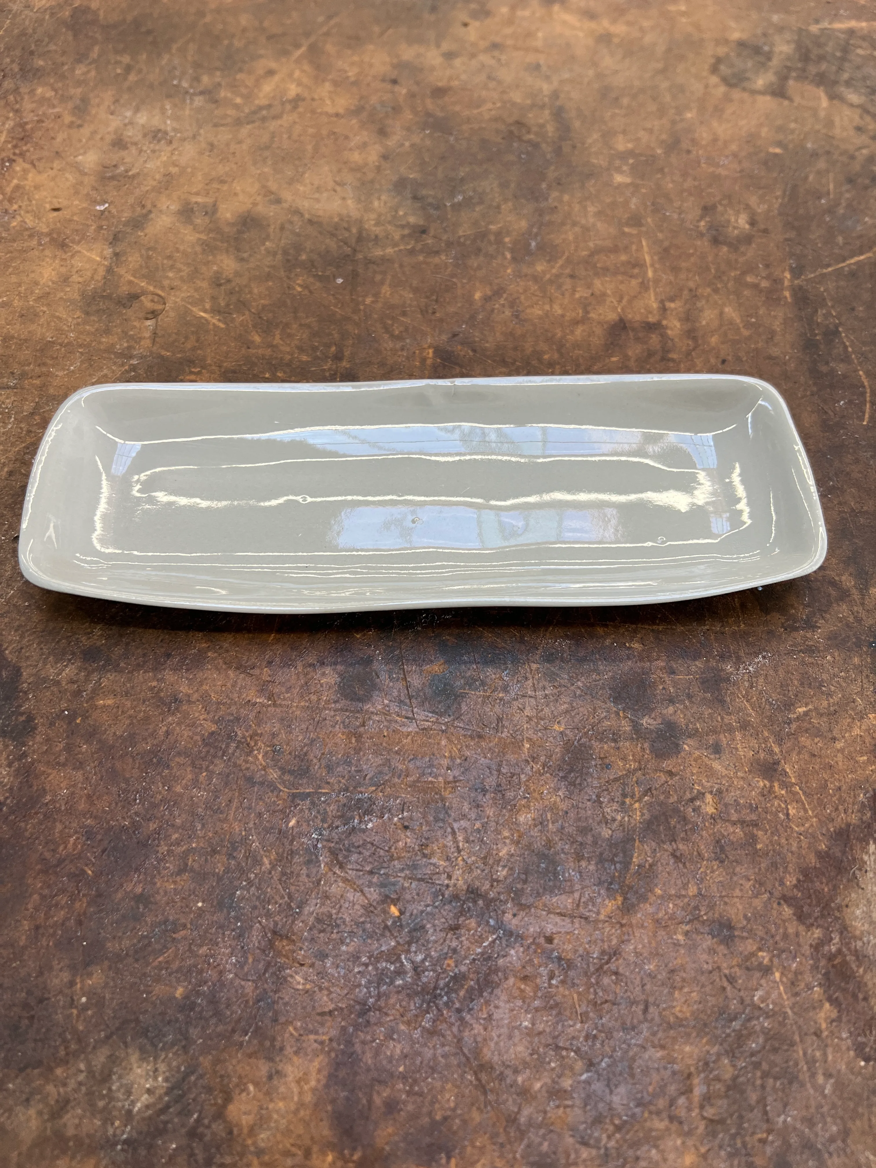Mud Grey Rectangular Dish 