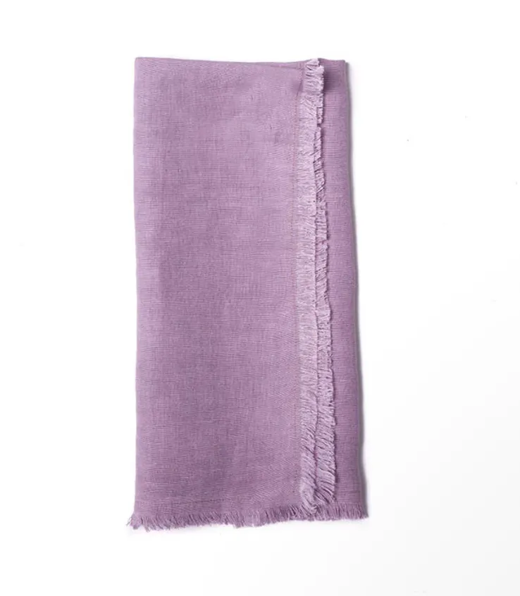 Linen Fringe Napkins- Lavender
