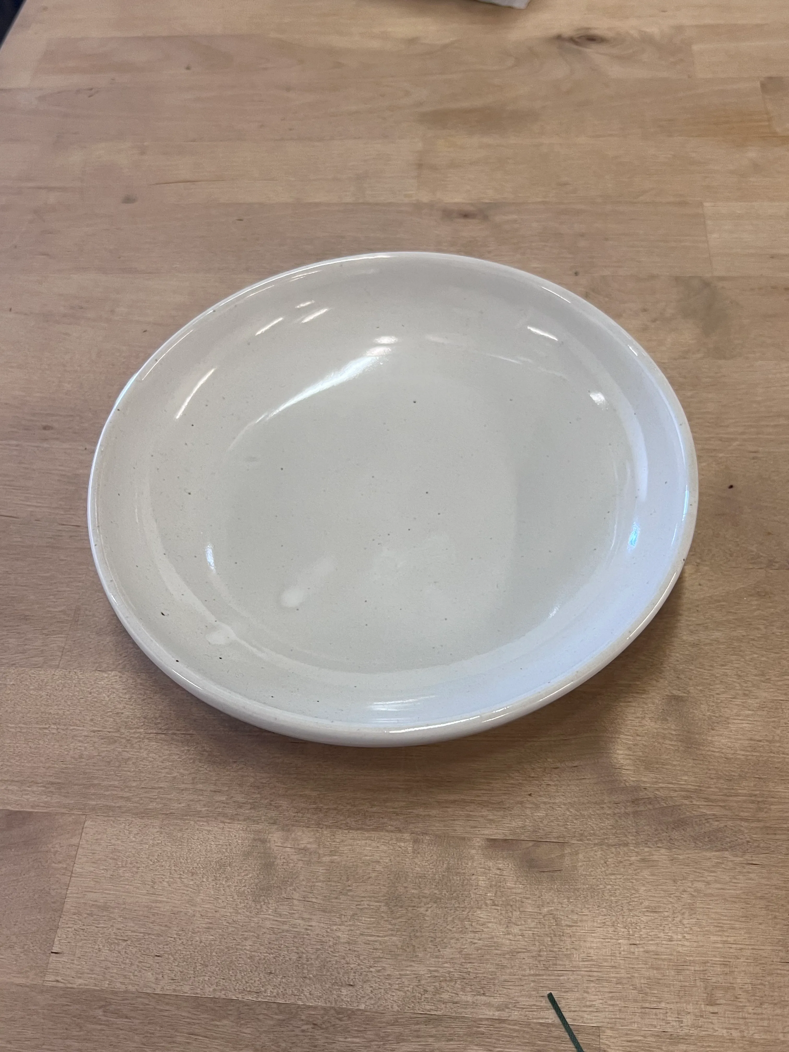 White grey glossy salad plate 
