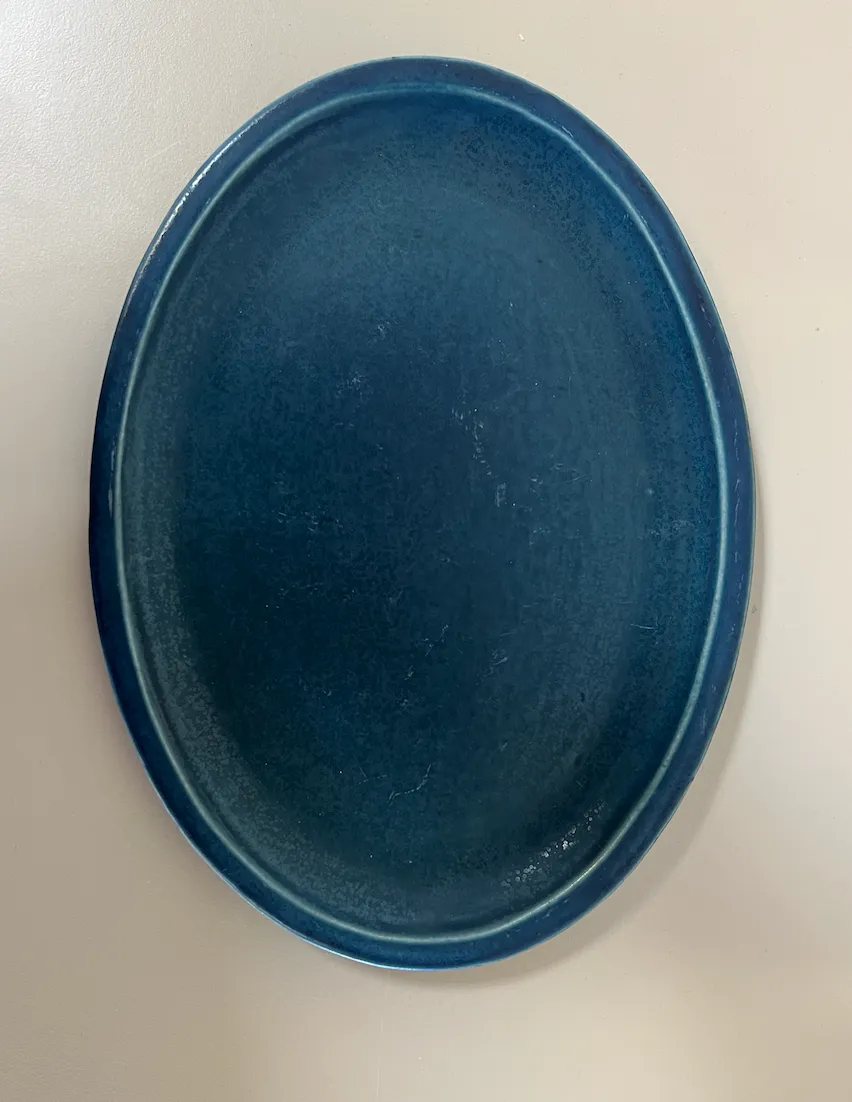 Oval Platter with Rim In Indigo