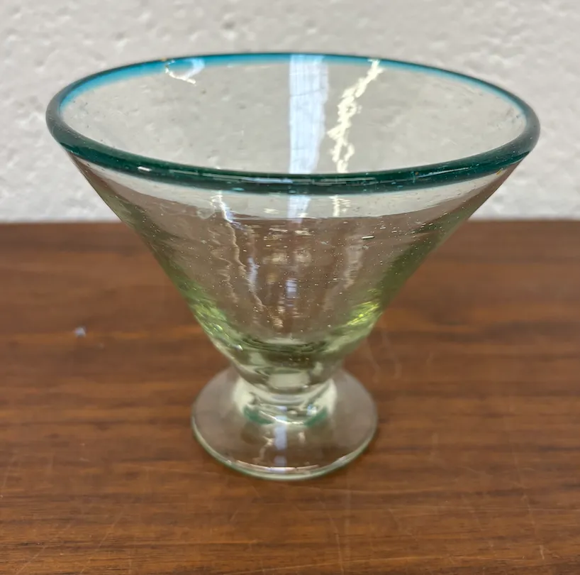Margarita Glass Turquoise Rim 