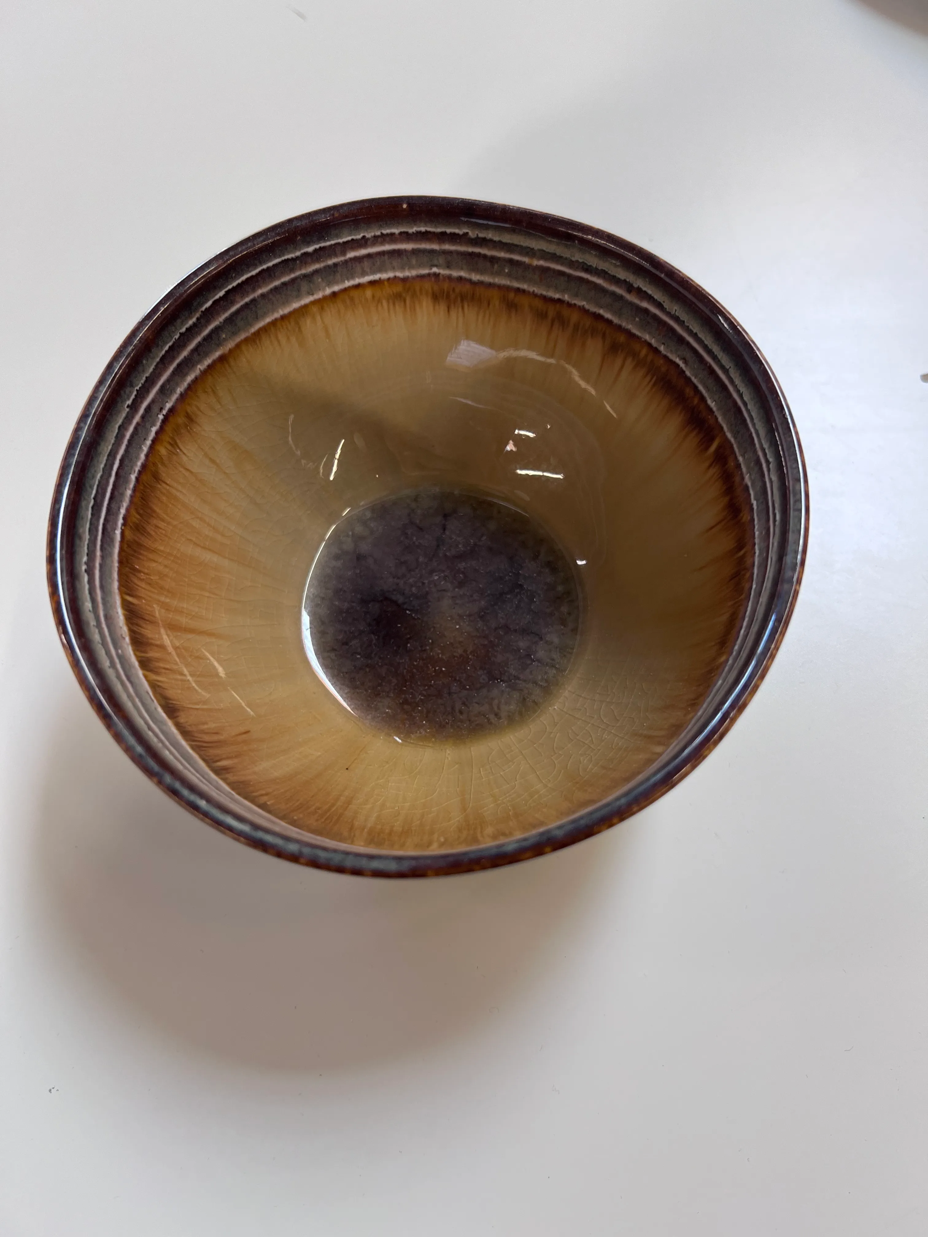 Brown, grey, taupe glossy bowl