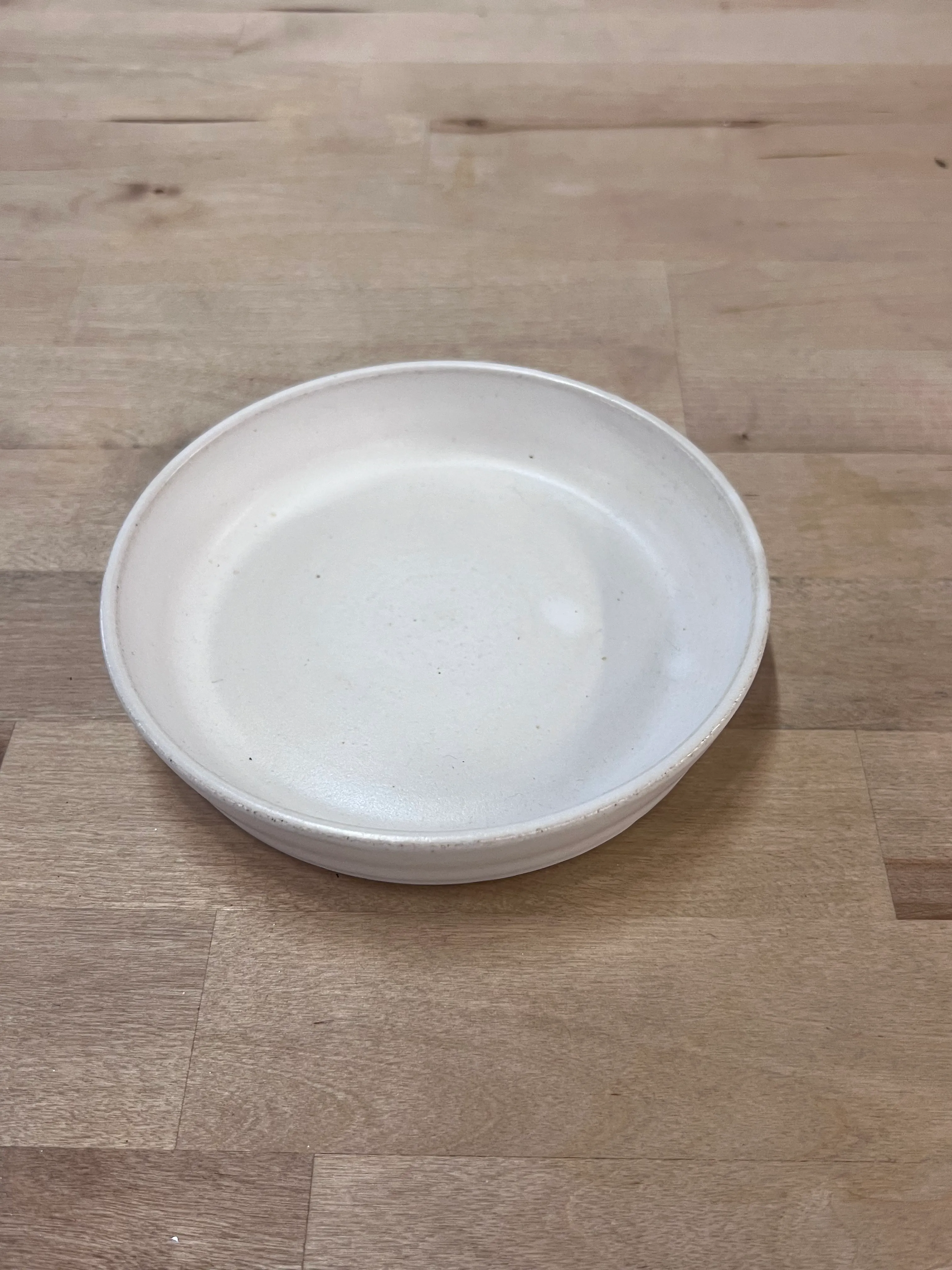 White grey app plate with high rim