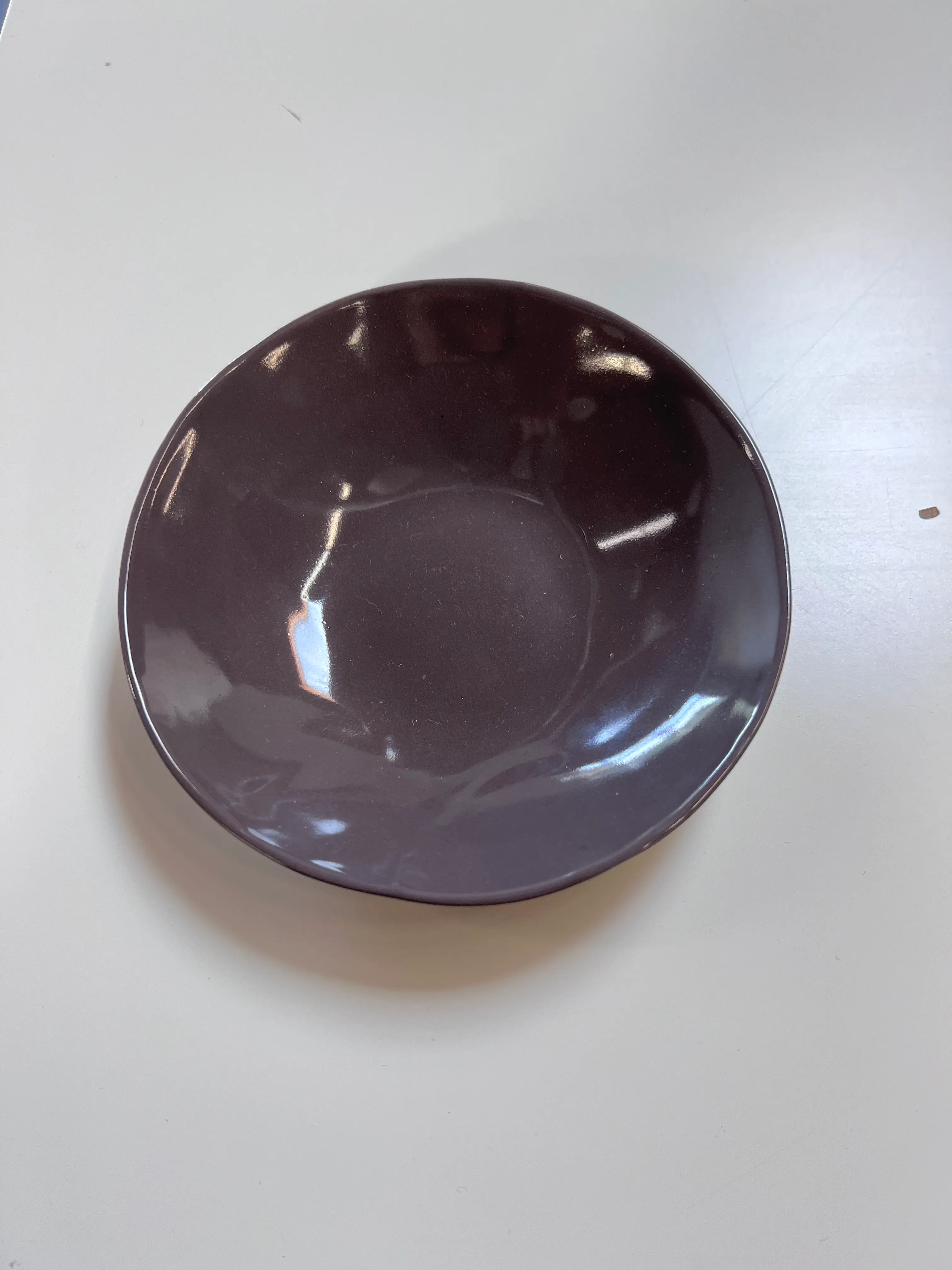 Grey small glossy porcelain bowl