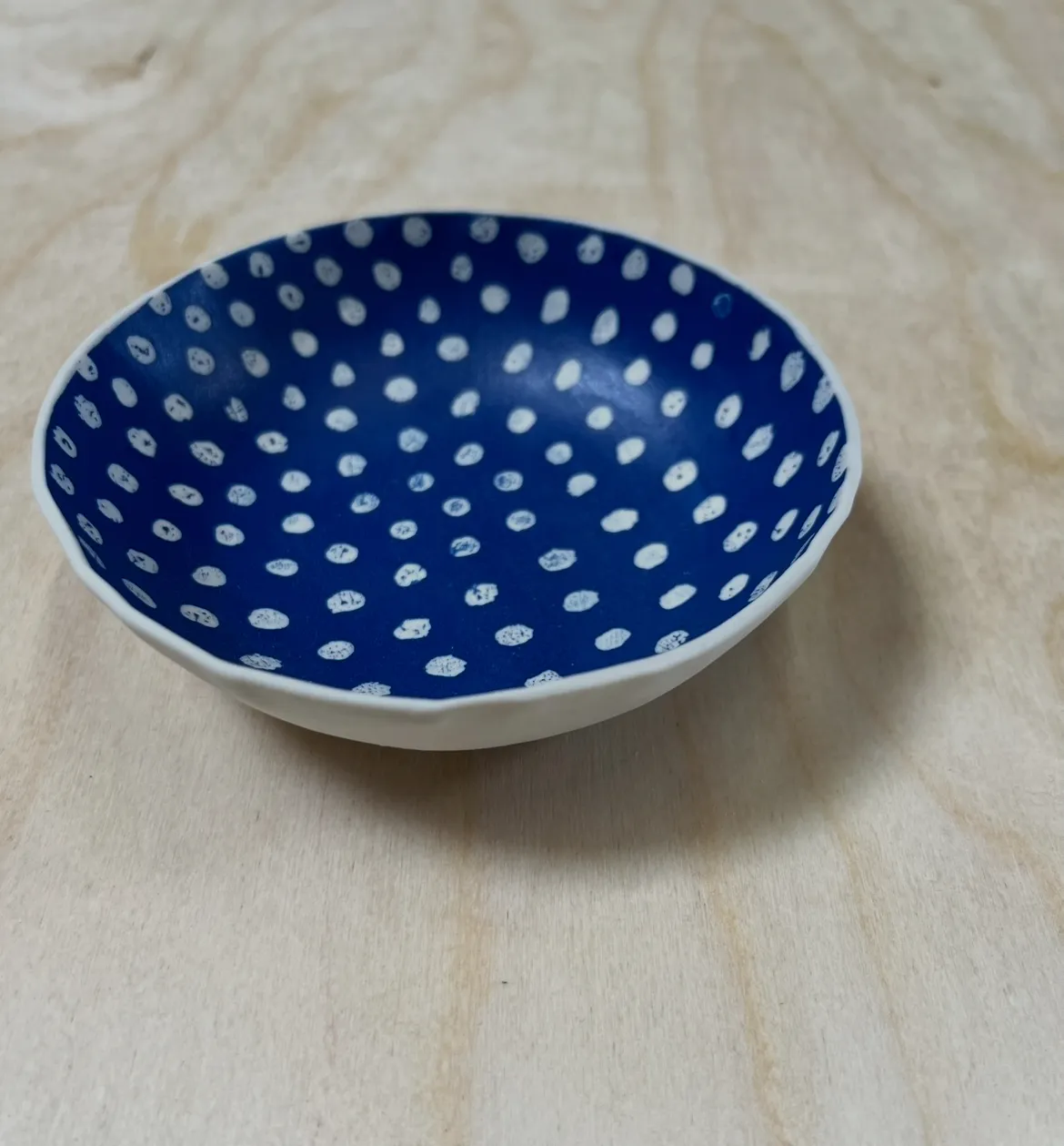 Elephant Blue White Dots Bowl
