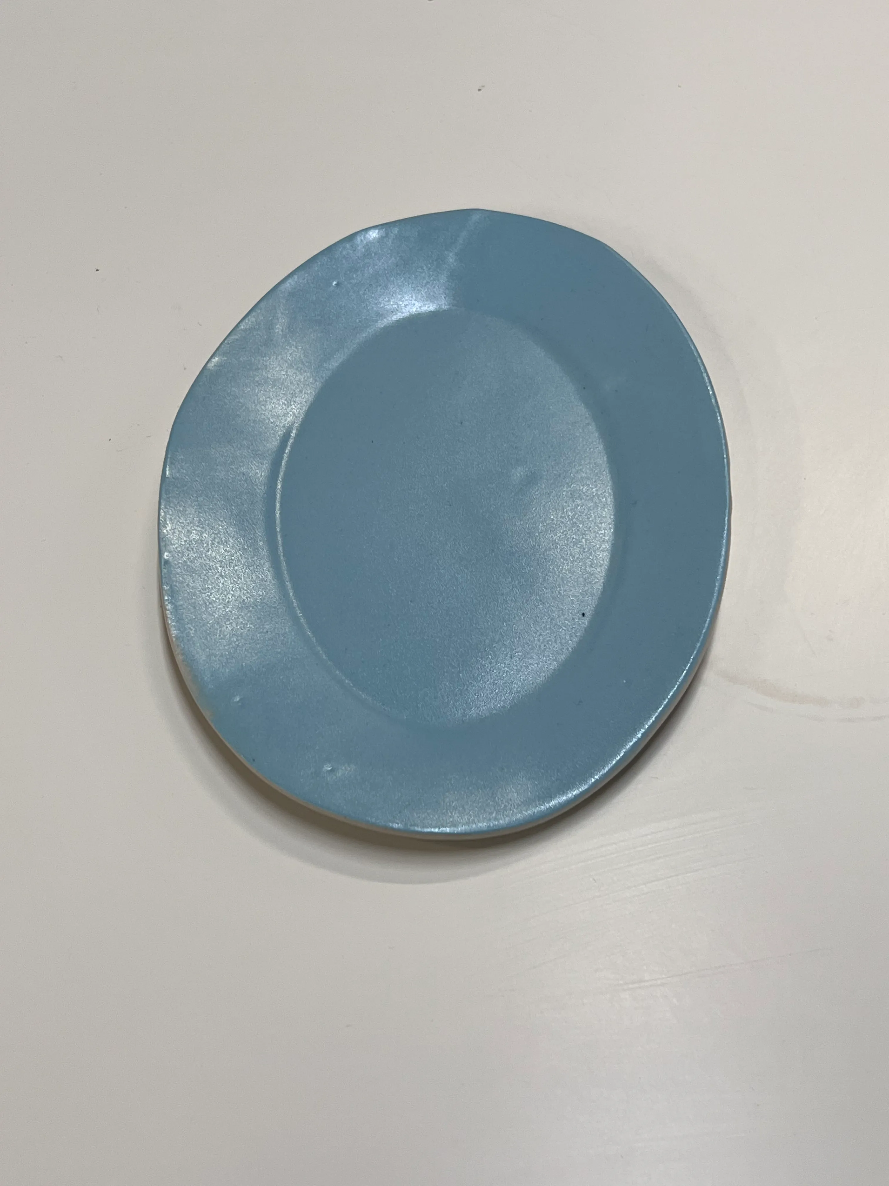 Small blue handmade platter