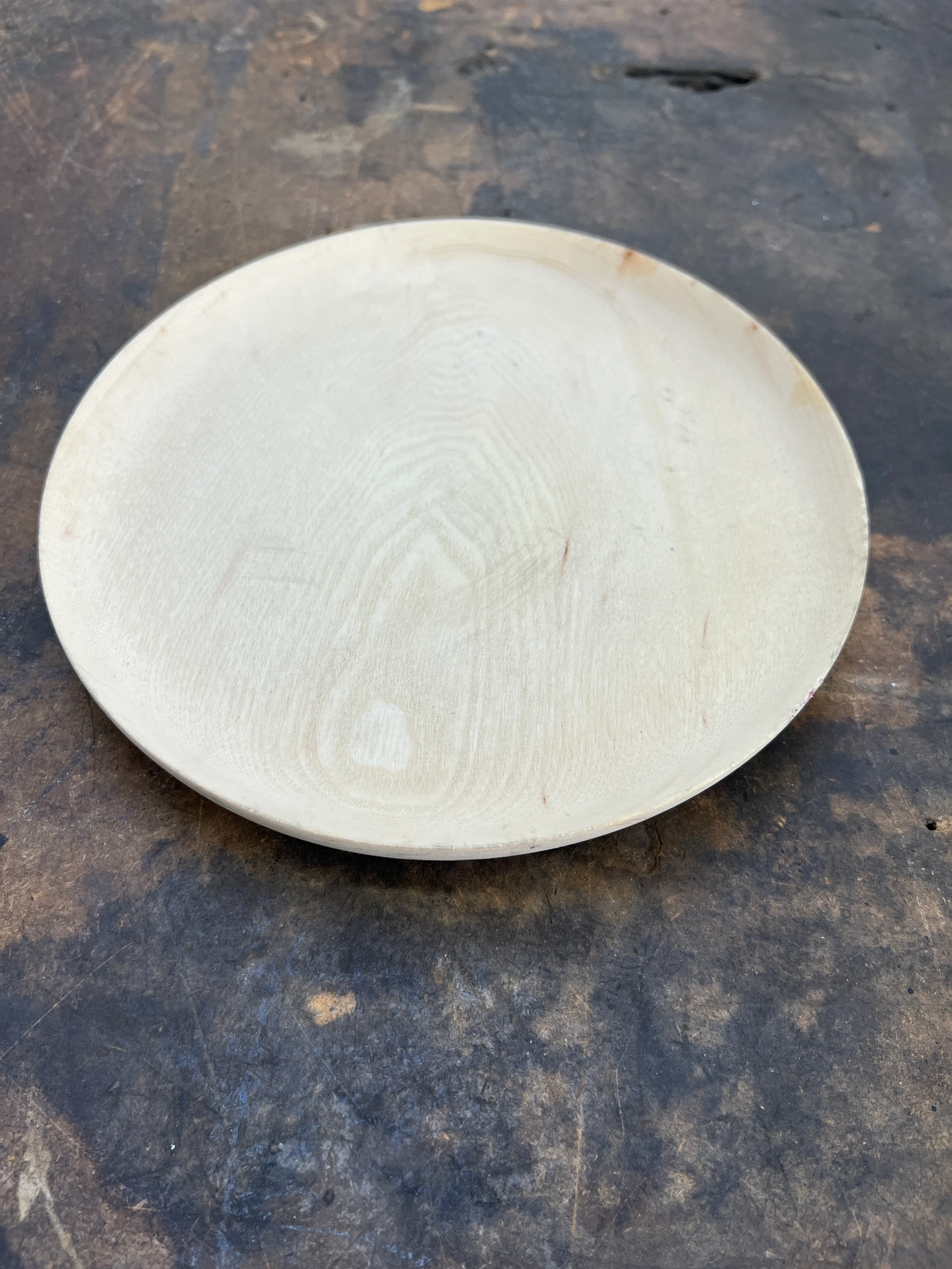 Round Light Wood Plate 9.8"