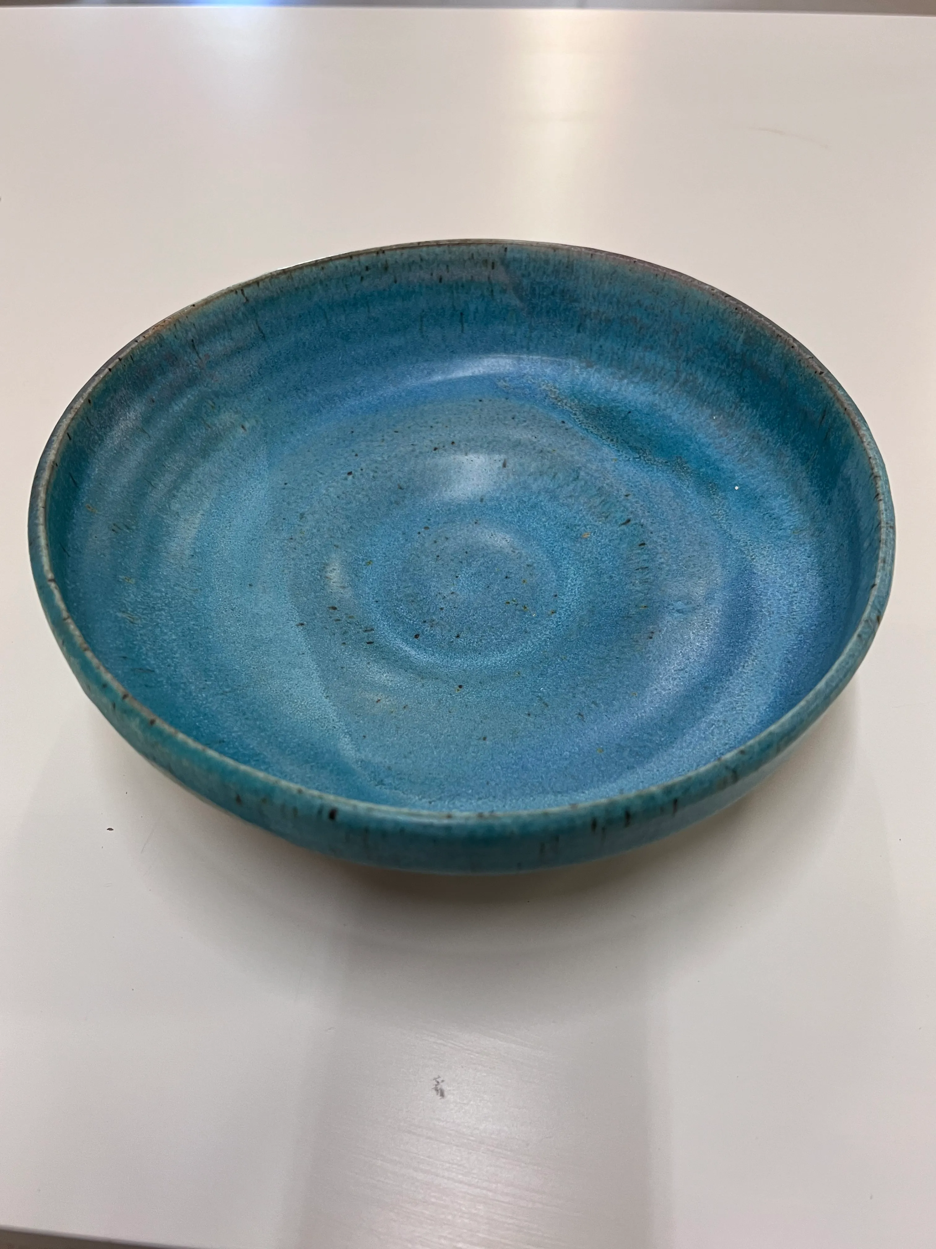 Turquoise blue handmade serving bowl