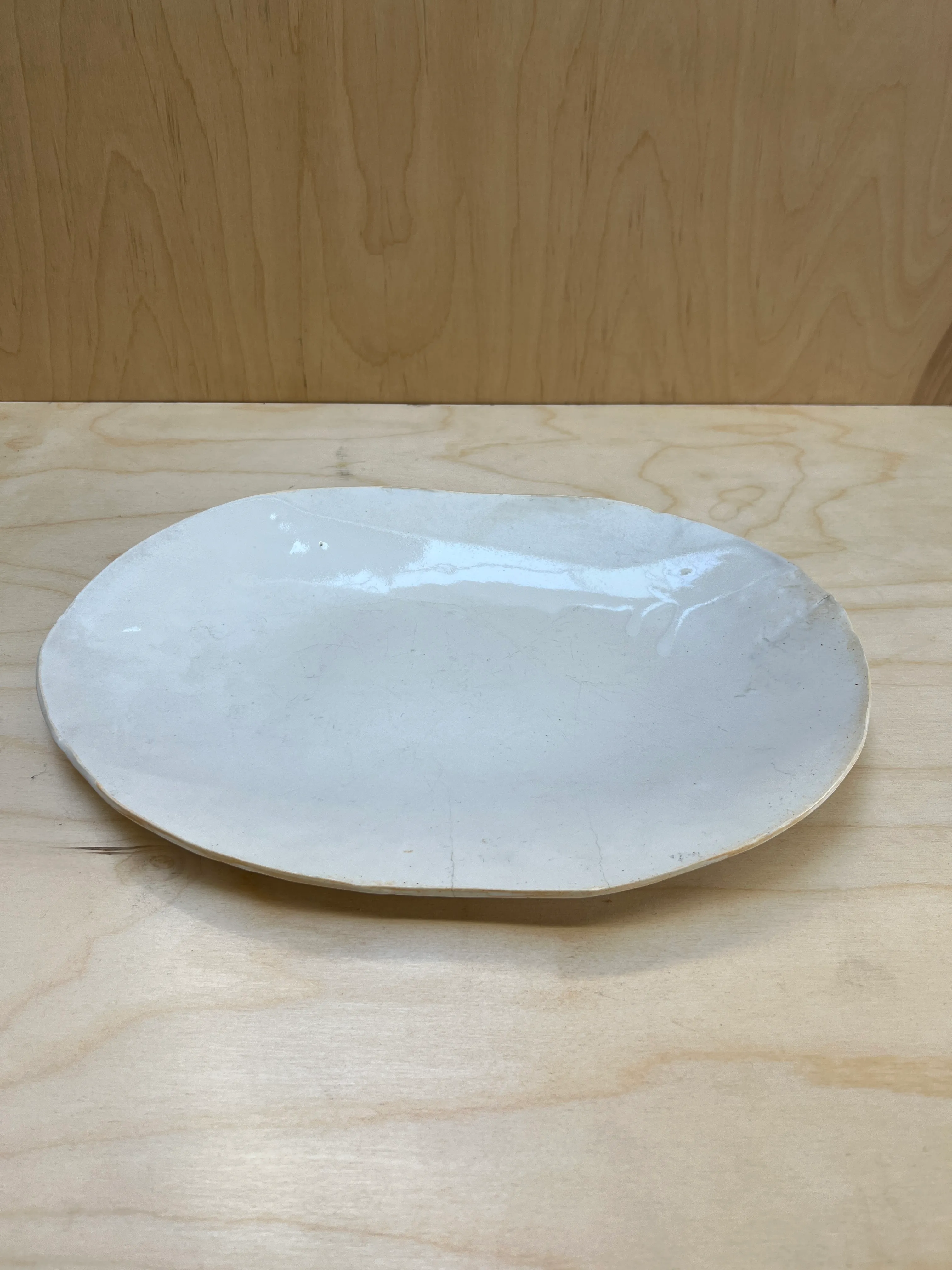 White Glazed Organic Platter