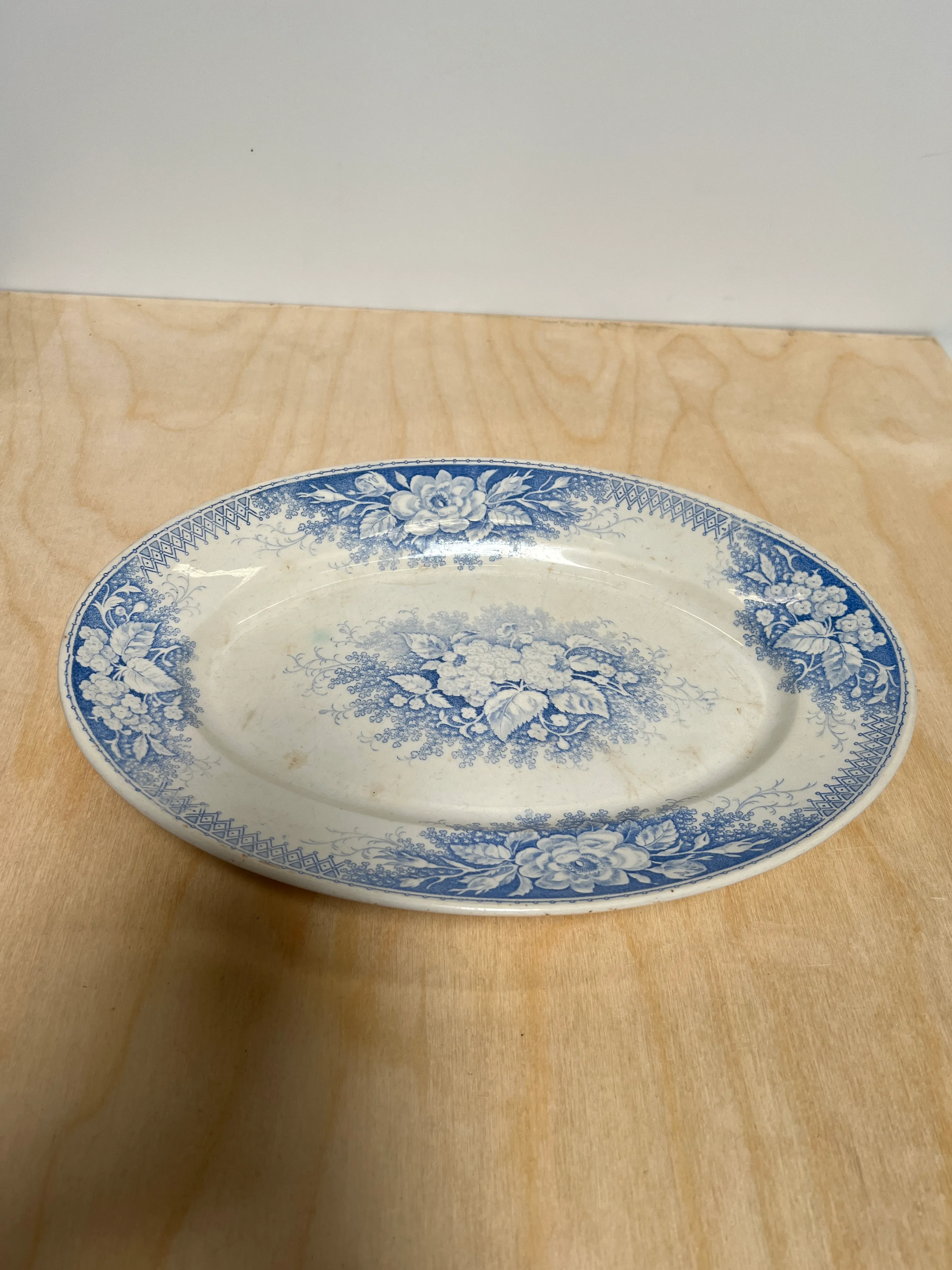 Blue Floral Vintage Platter 