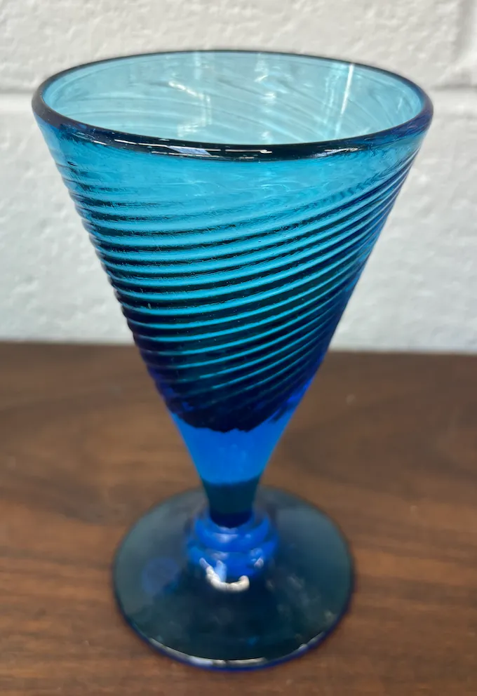 Cocktail Blue Swirl Glass