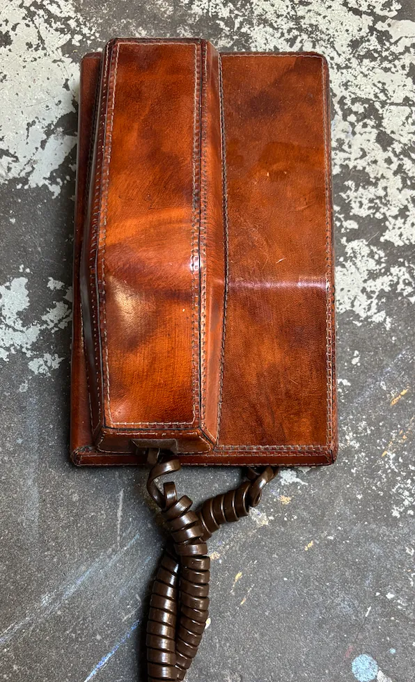 Brown Leather Vintage Telephone