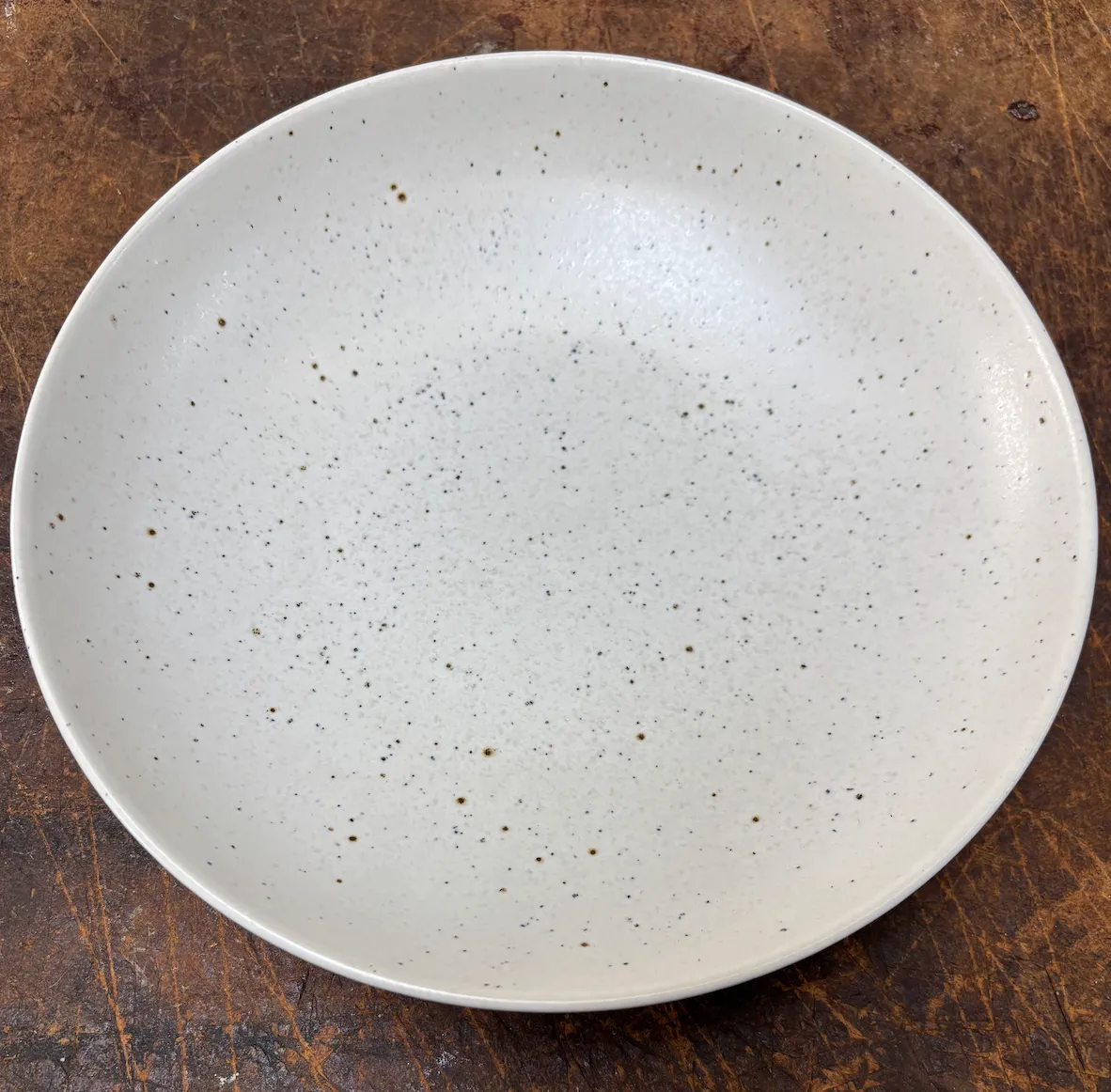 Speckled White Low Bowl