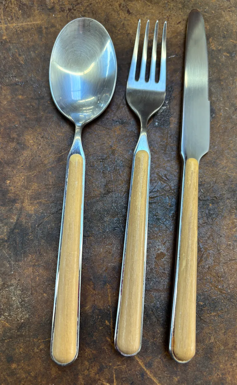Tan Handle Mepra Flatware Set