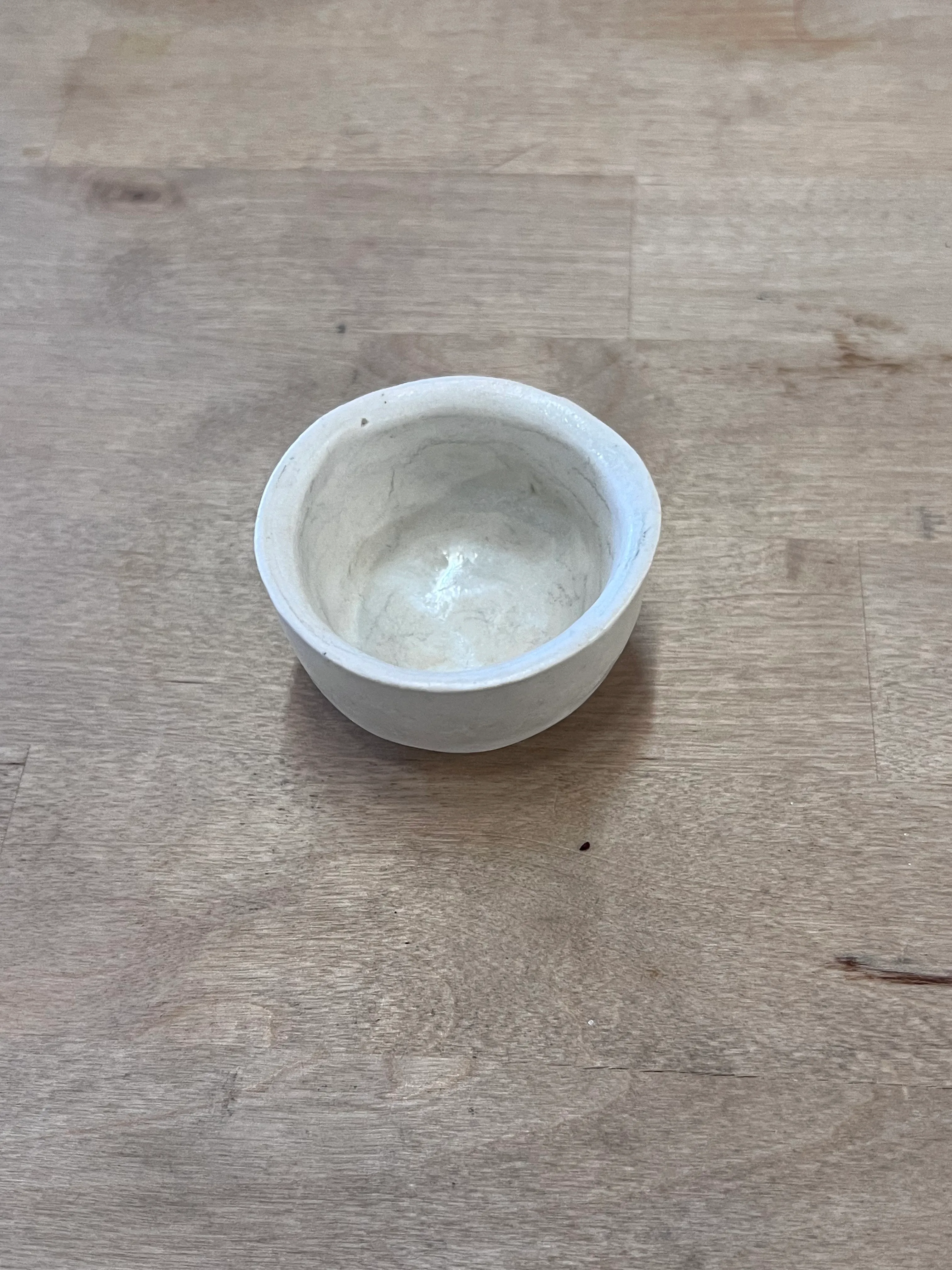 Off white handmade salt dish, small bowl