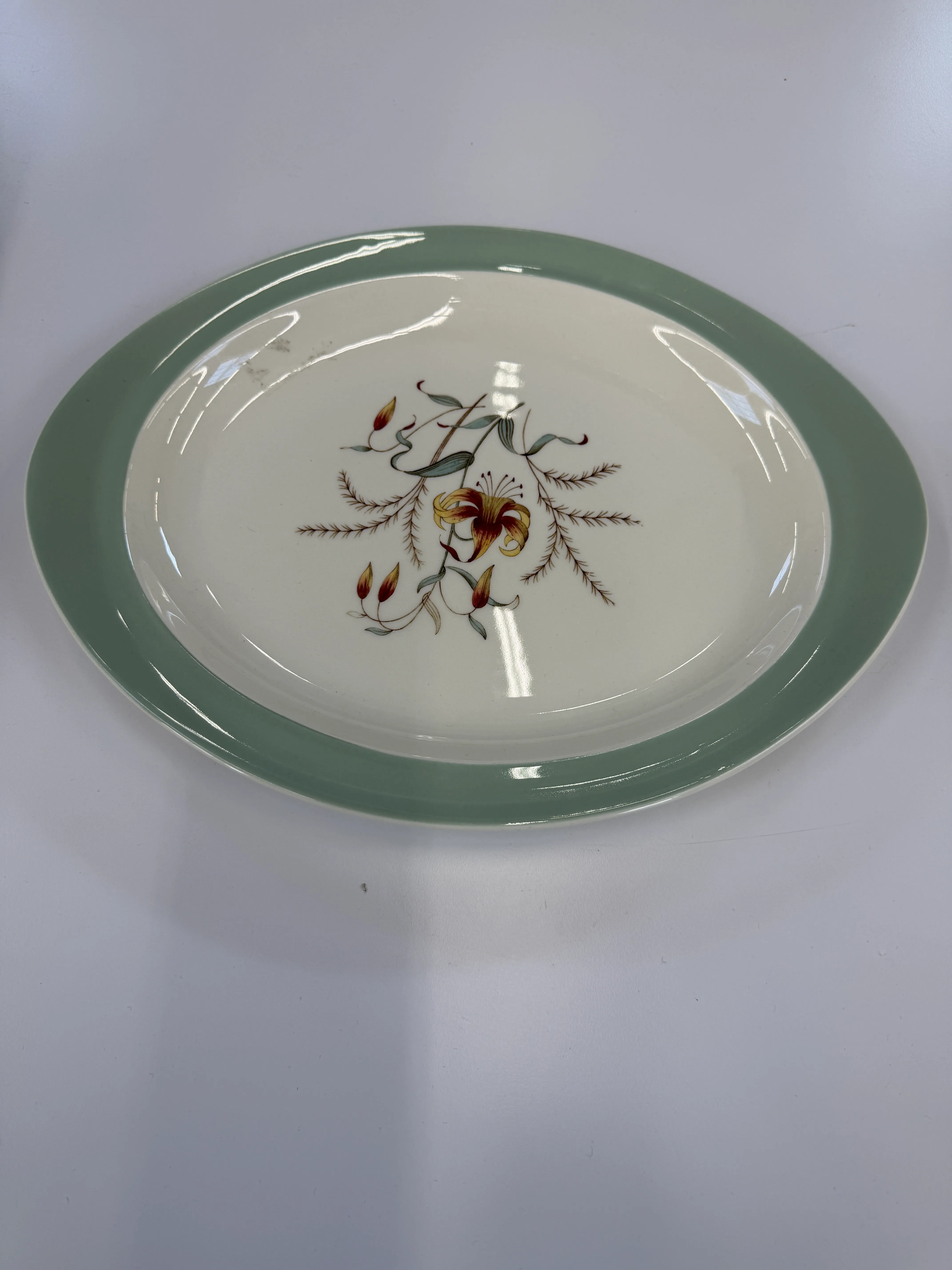 Tiger Lily Platter Blue Edge