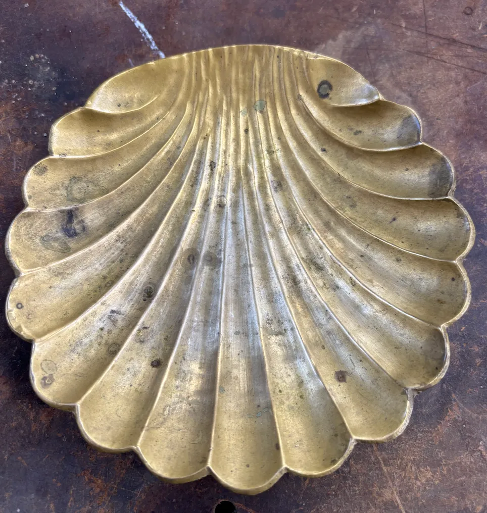 brass sea shell tray