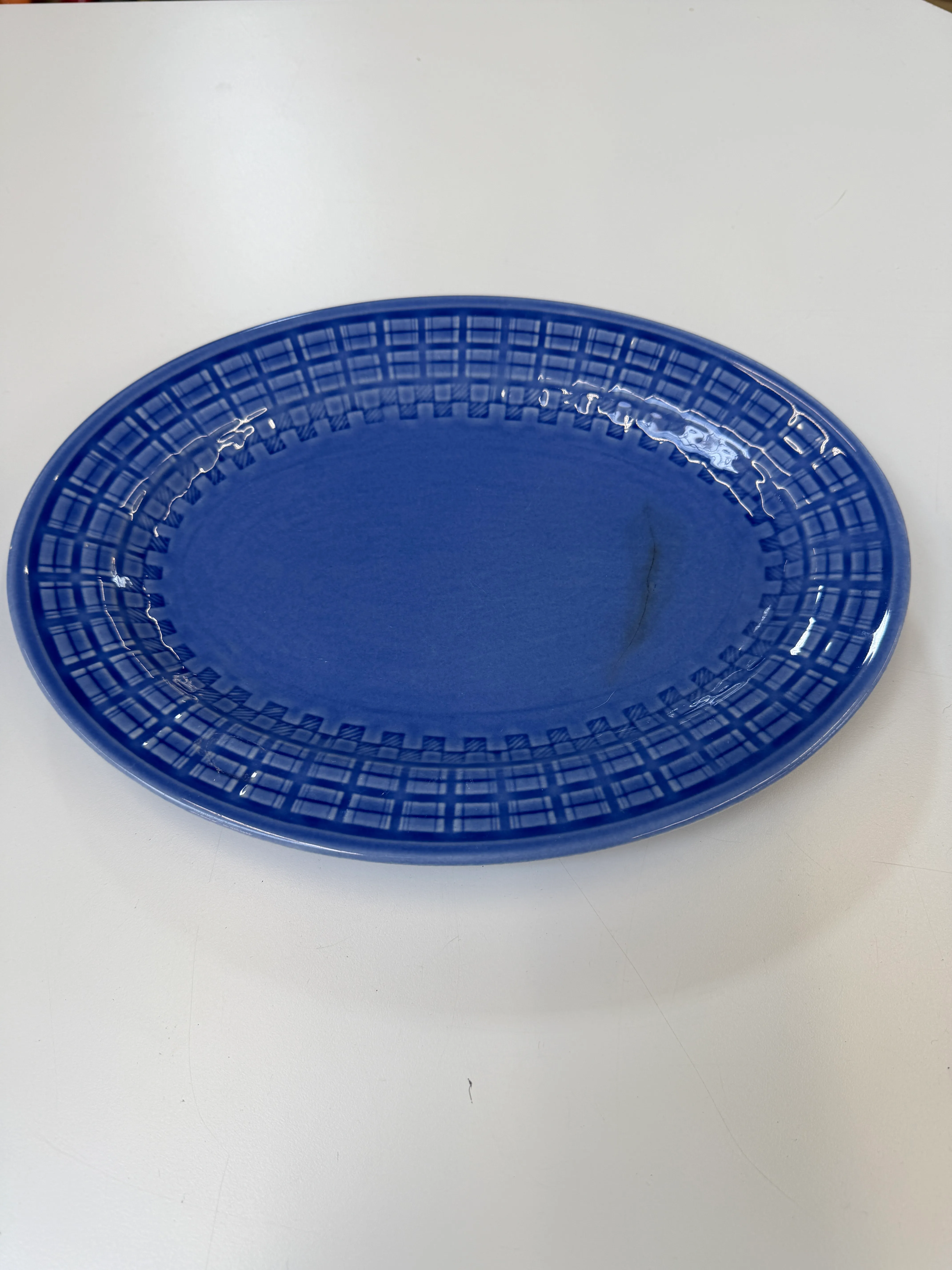 Blue Gloss Platter w Decorative Trim