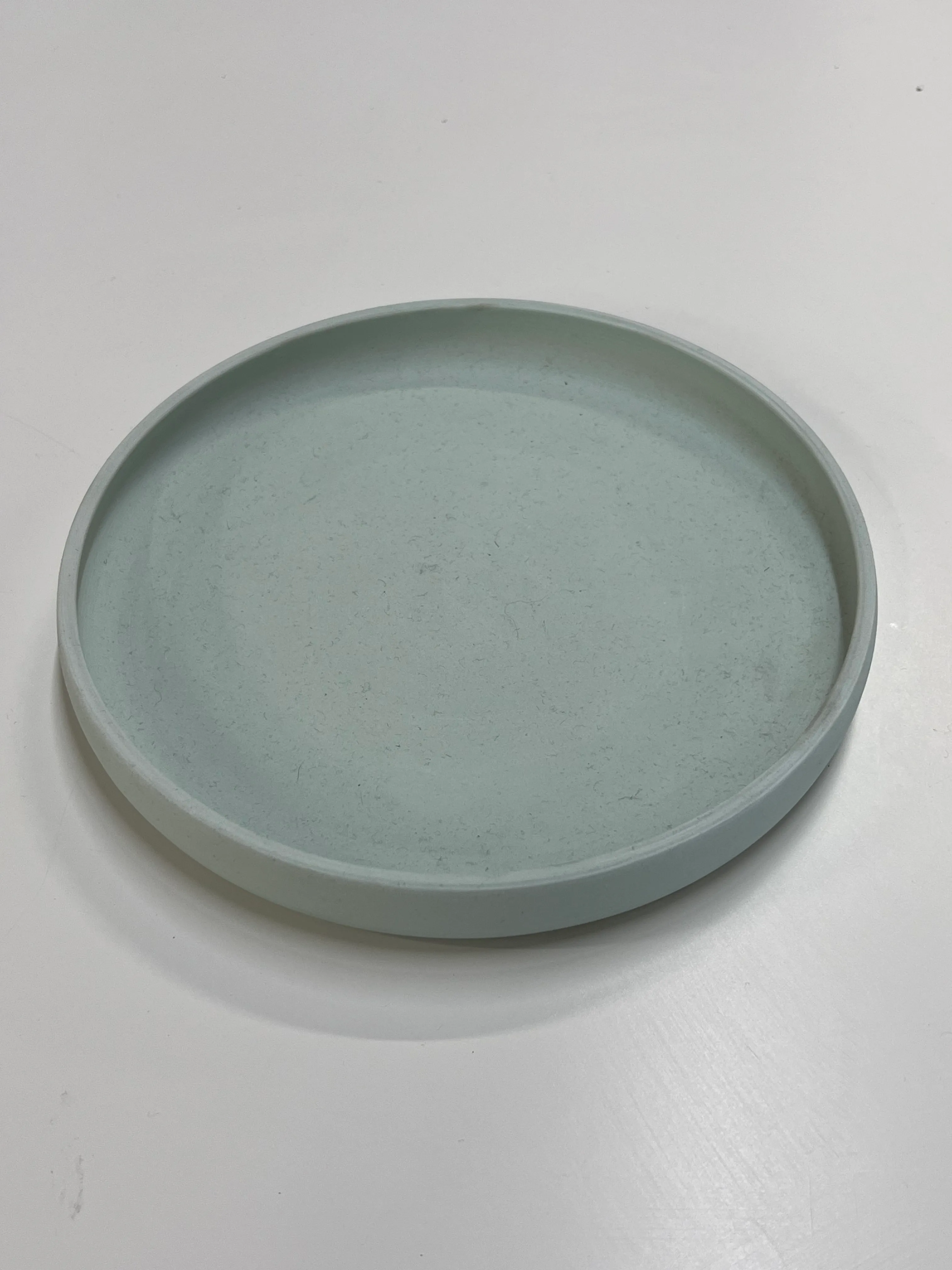 Light green handmade salad plate
