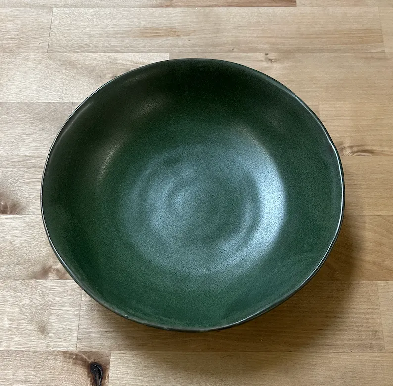 Amara Bowl Green Stoneware 7"