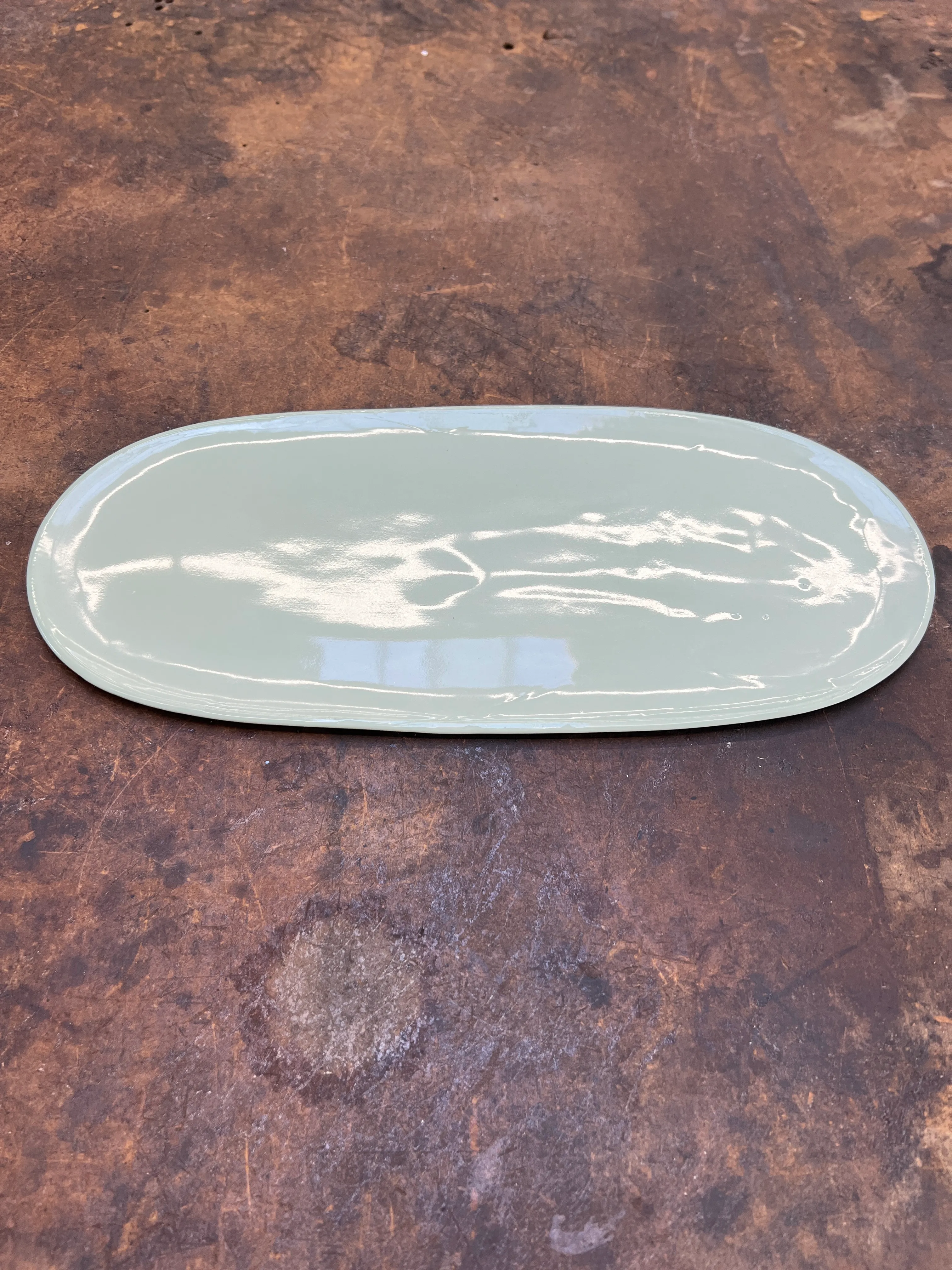 Light Green Serving Platter HM Gloss