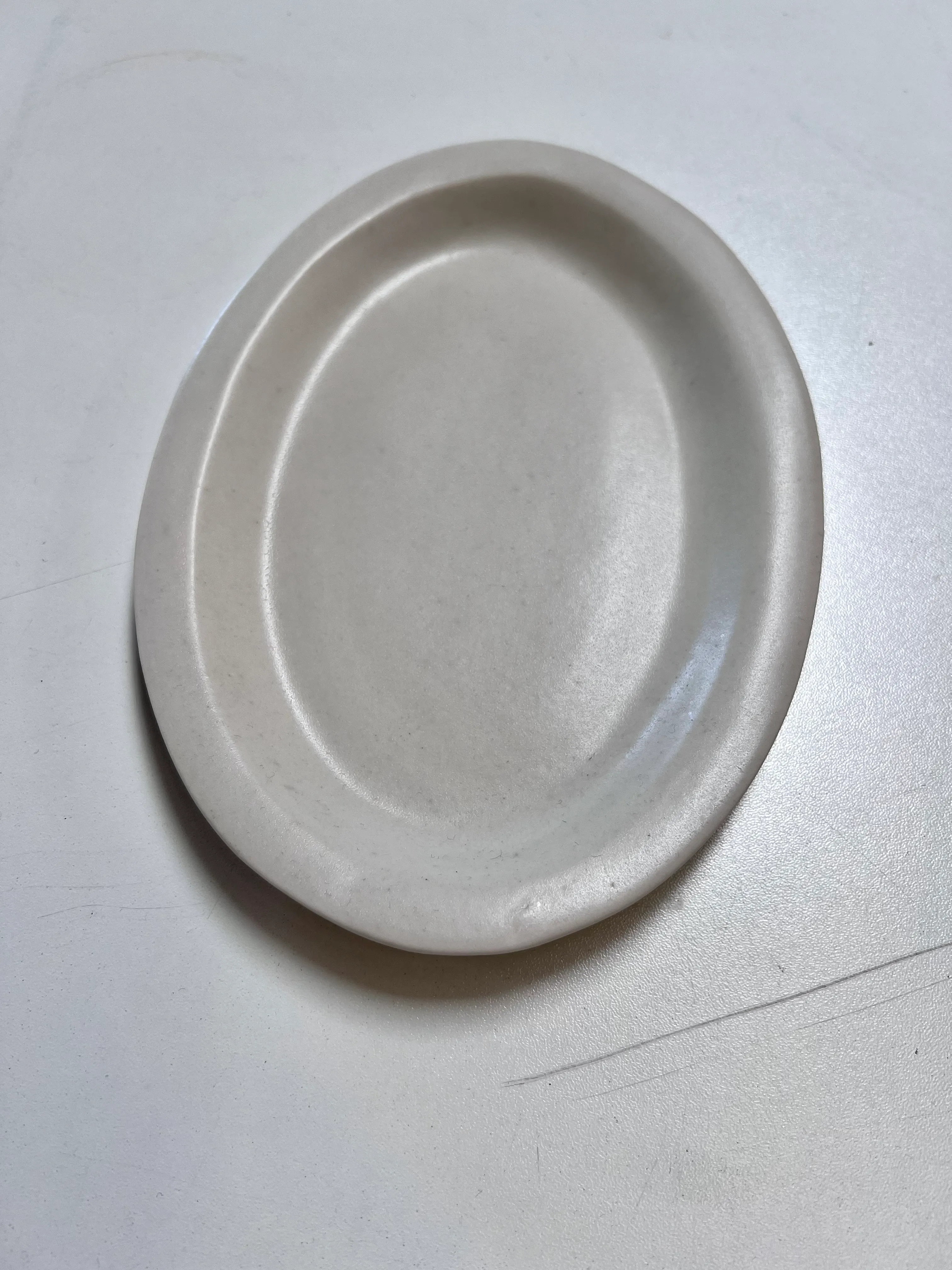 White handmade oval platter