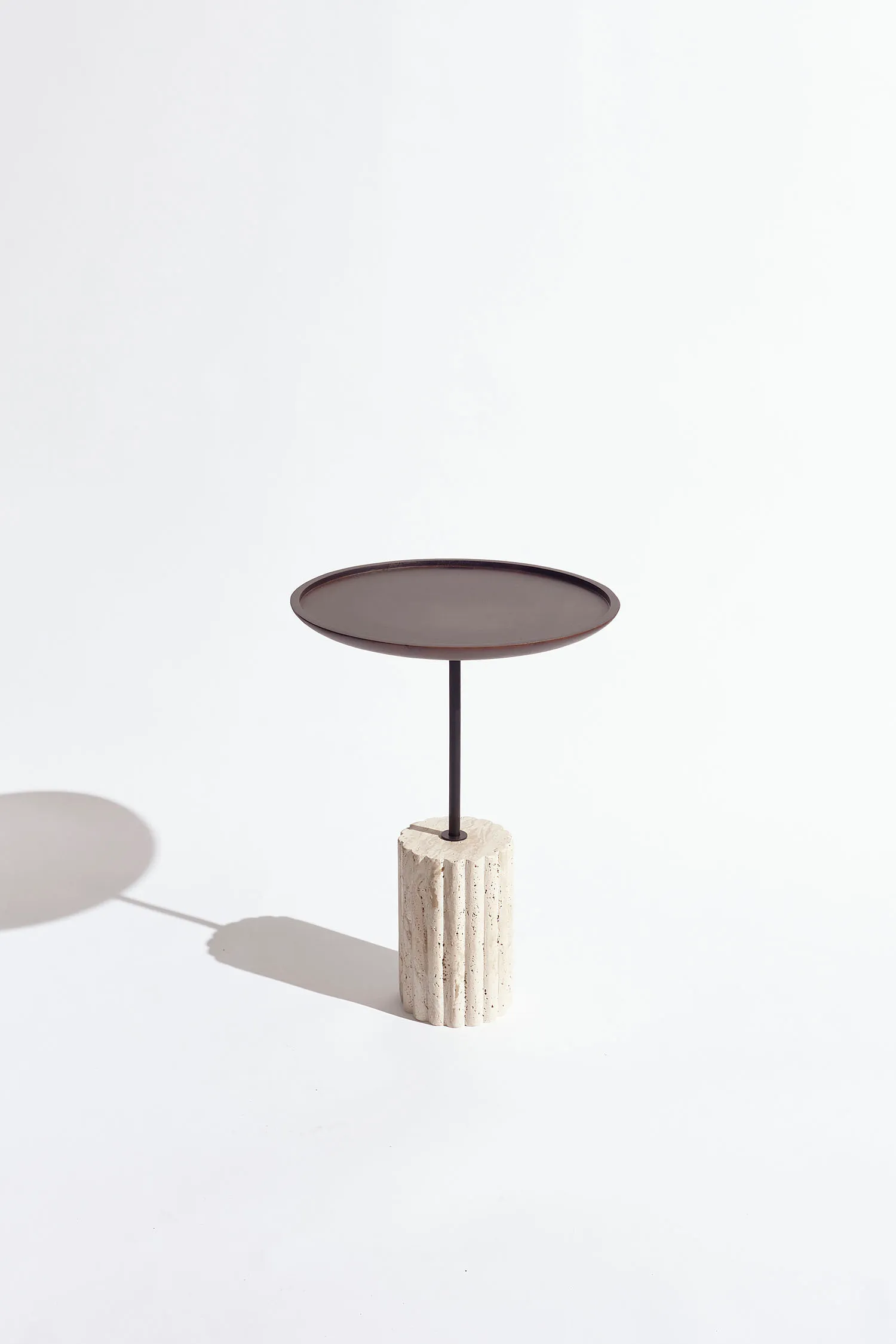 Side Wood Table Stone Bottom