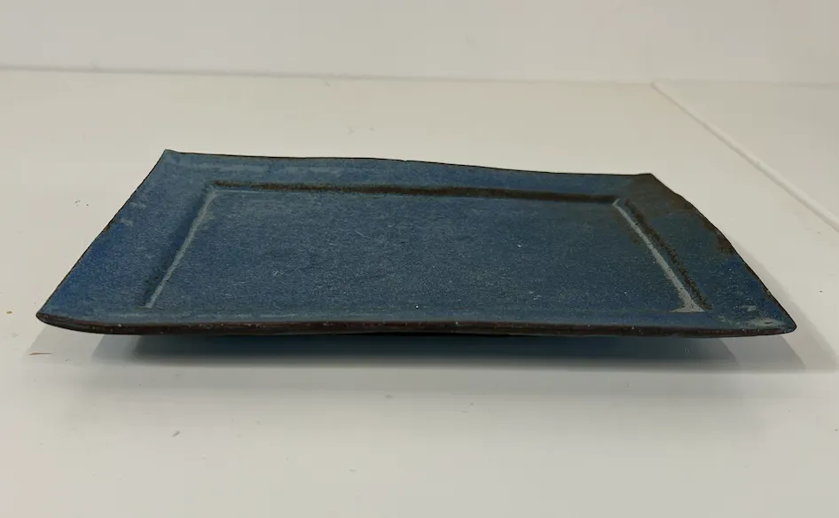 Nobue Rectangular Plate Ocean Blue