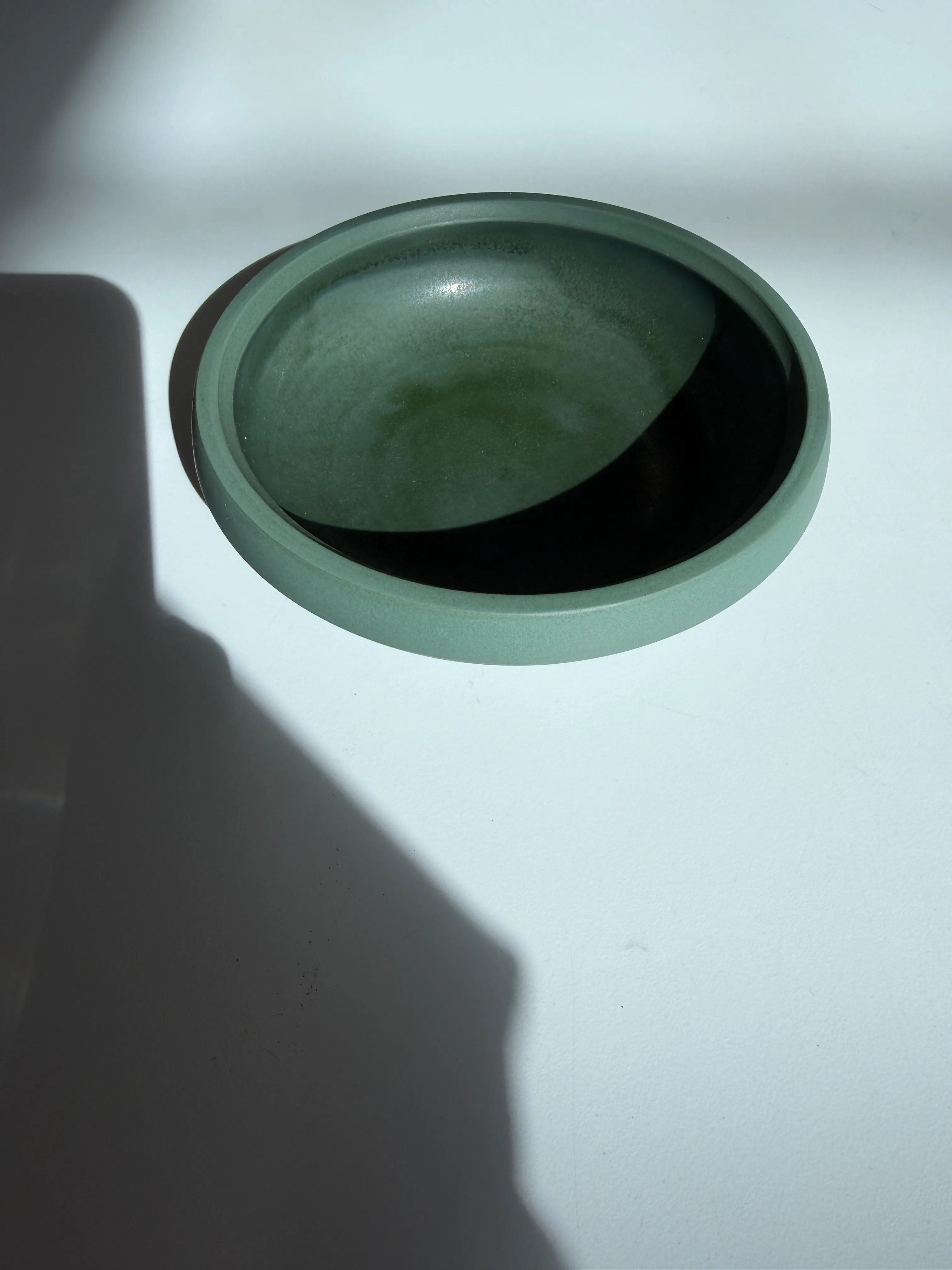 Forrest Green small Bowl Rolled Rim